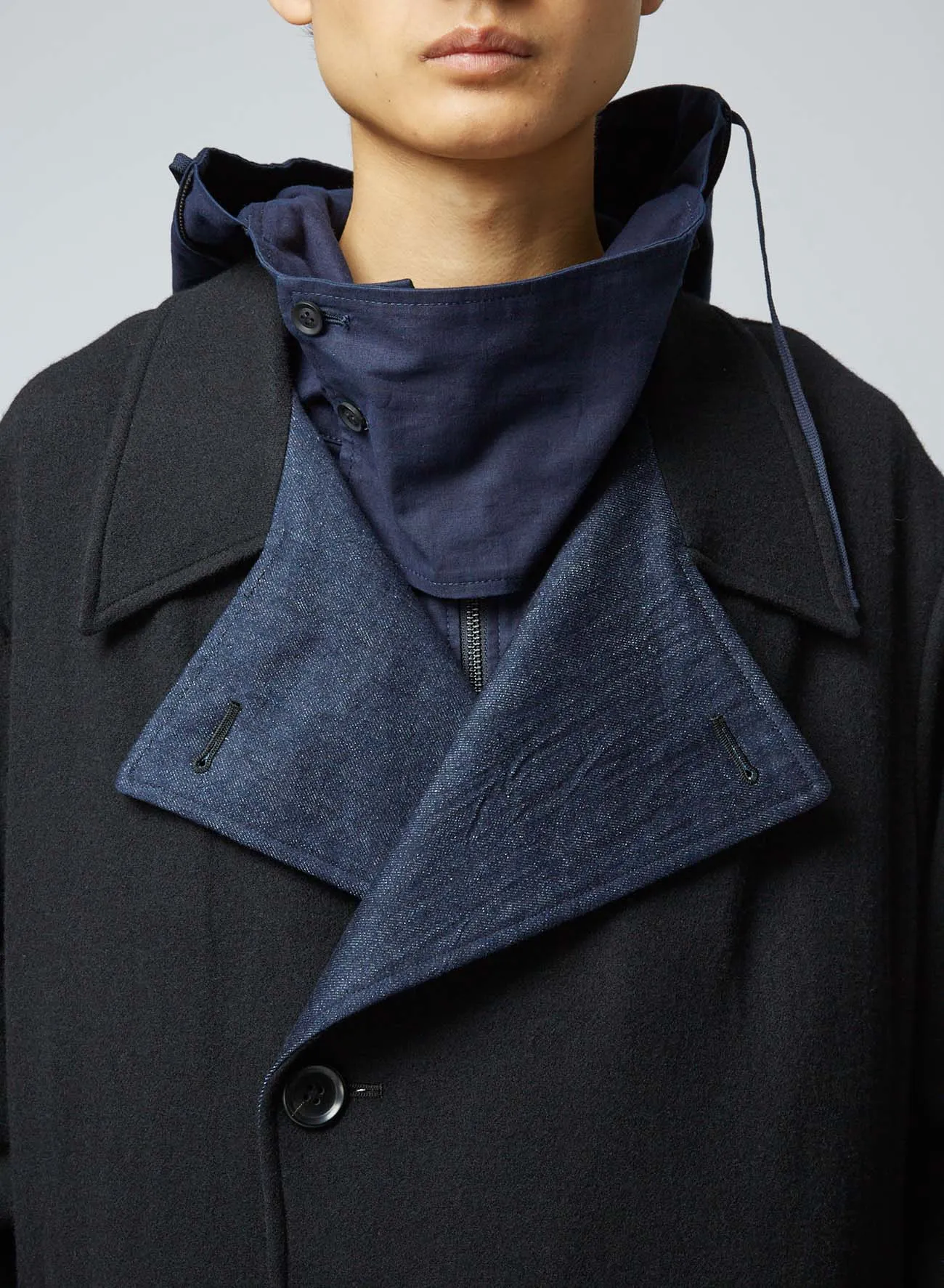 014/1 135/2 FLANNEL X DENIM COAT