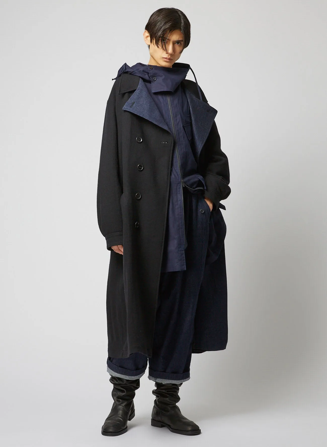 014/1 135/2 FLANNEL X DENIM COAT