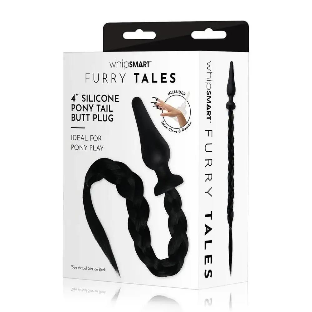 4.7 Inches Furry Tales Black Pony Play Butt Plug