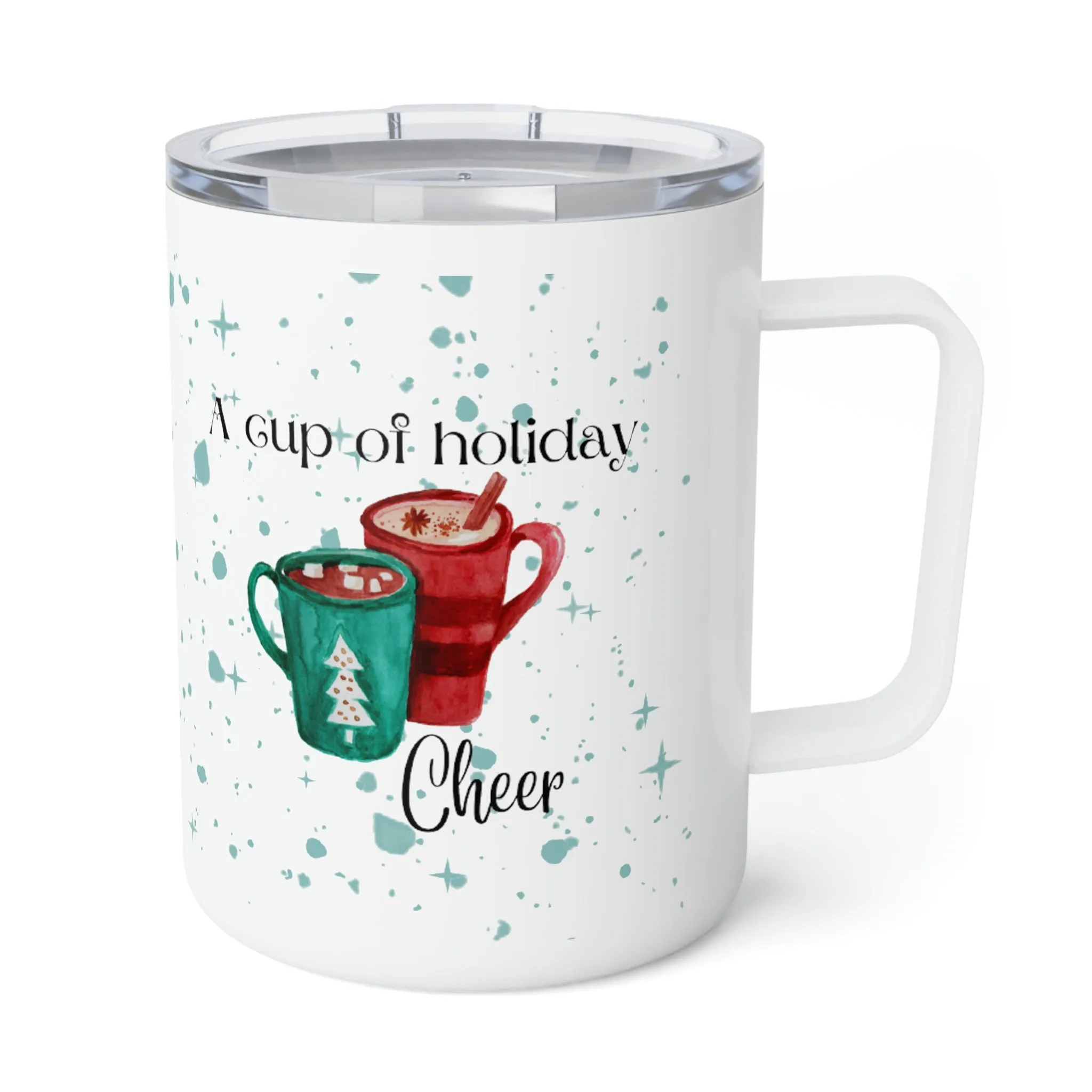 a cup of holiday cheer Insulated Coffee Mug, 10oz
