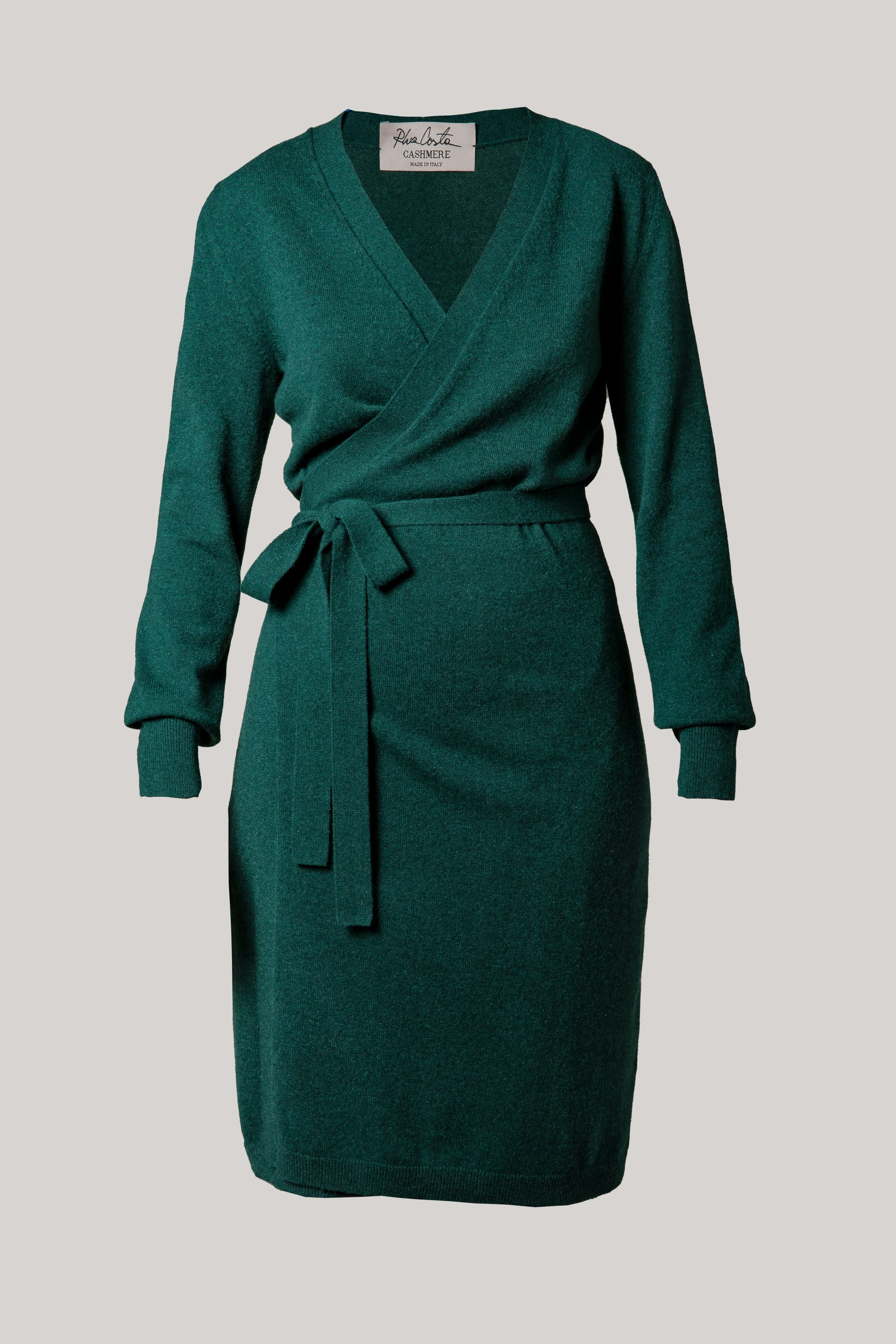 Amani V-Neck Wrap Midi Dress In Spruce