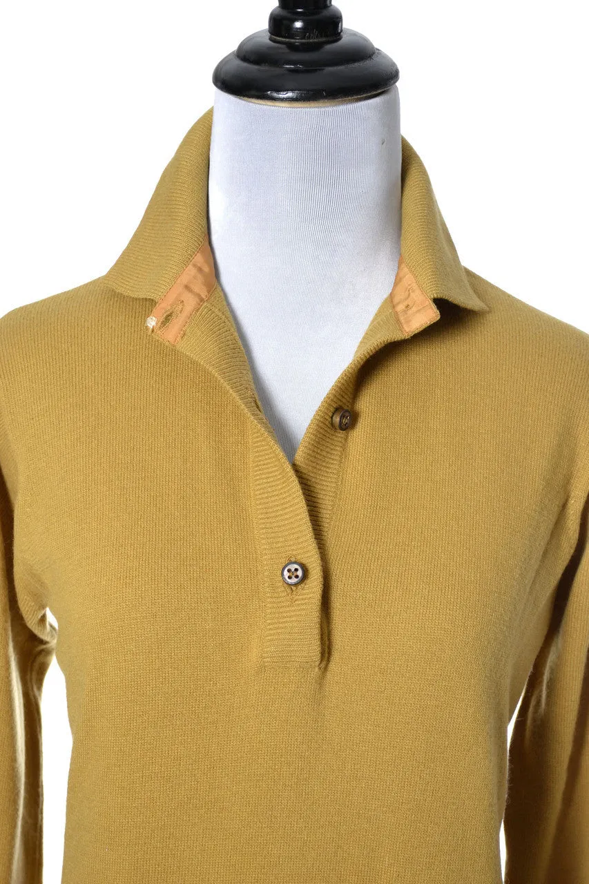 Bonnie Cashin Mustard Yellow Cashmere Vintage Dress