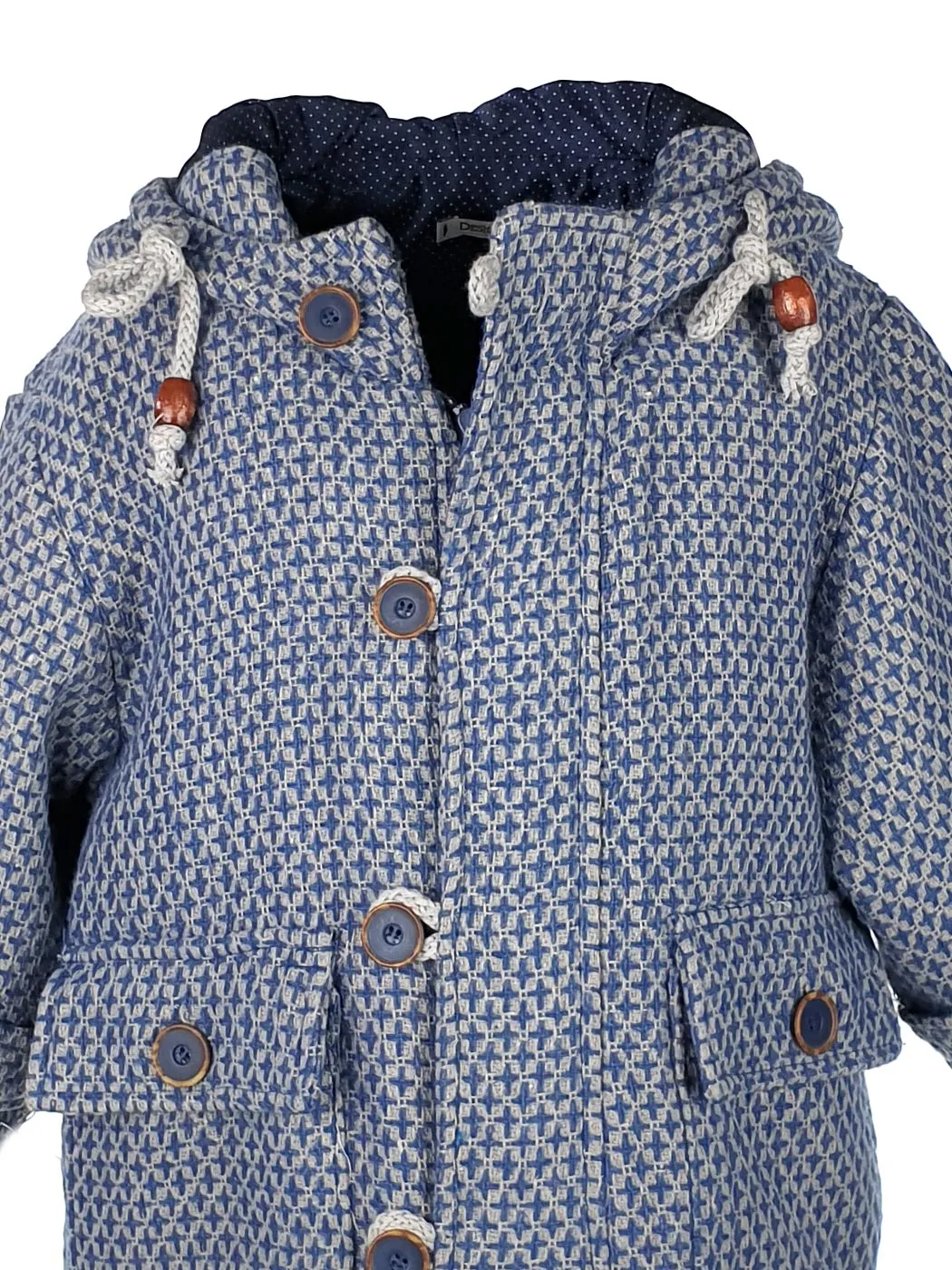 Boy's coat with checkered pattern - GERMAN Blue