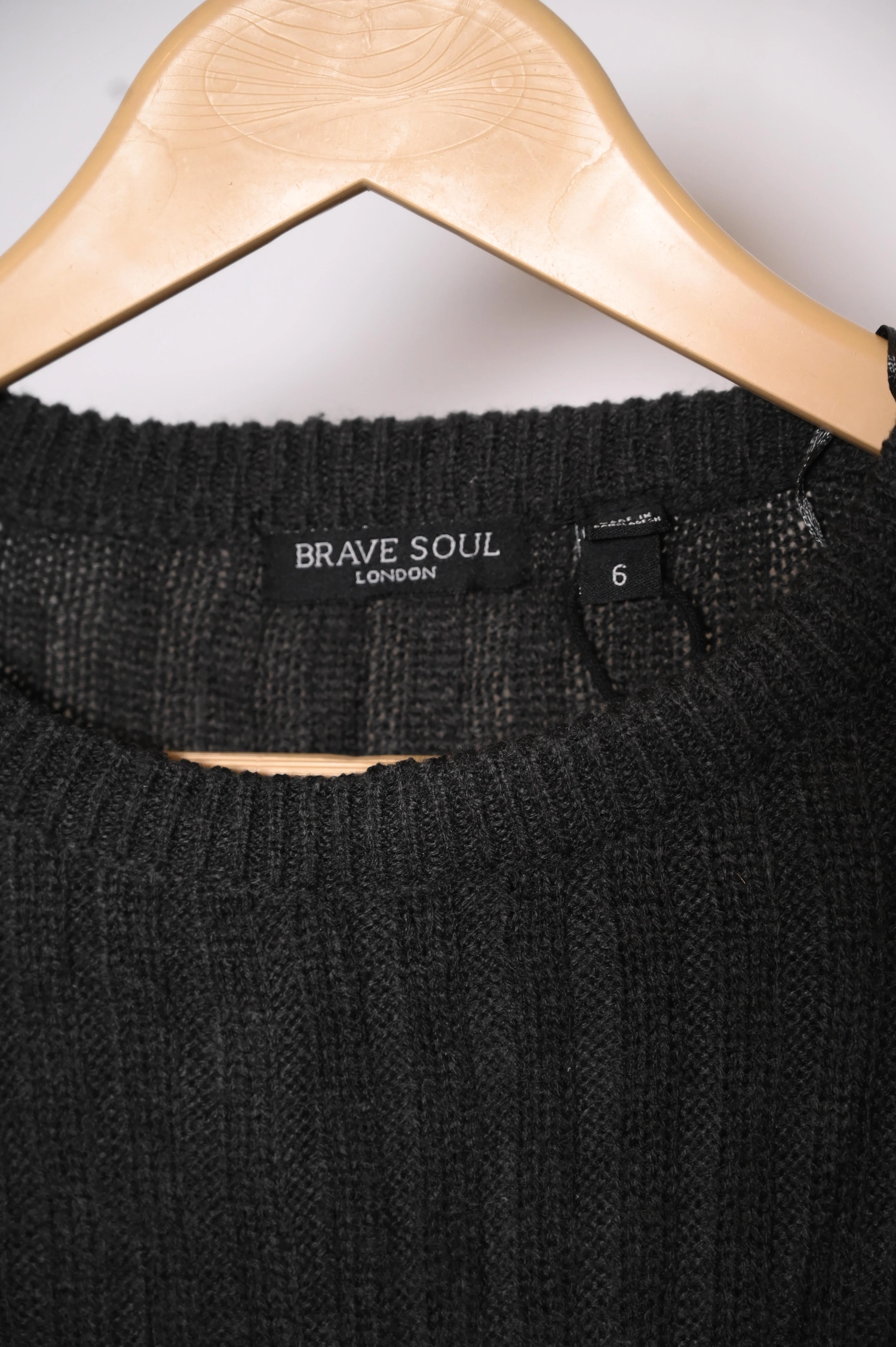 Brave Soul London Grey Bodycon Dress - Small