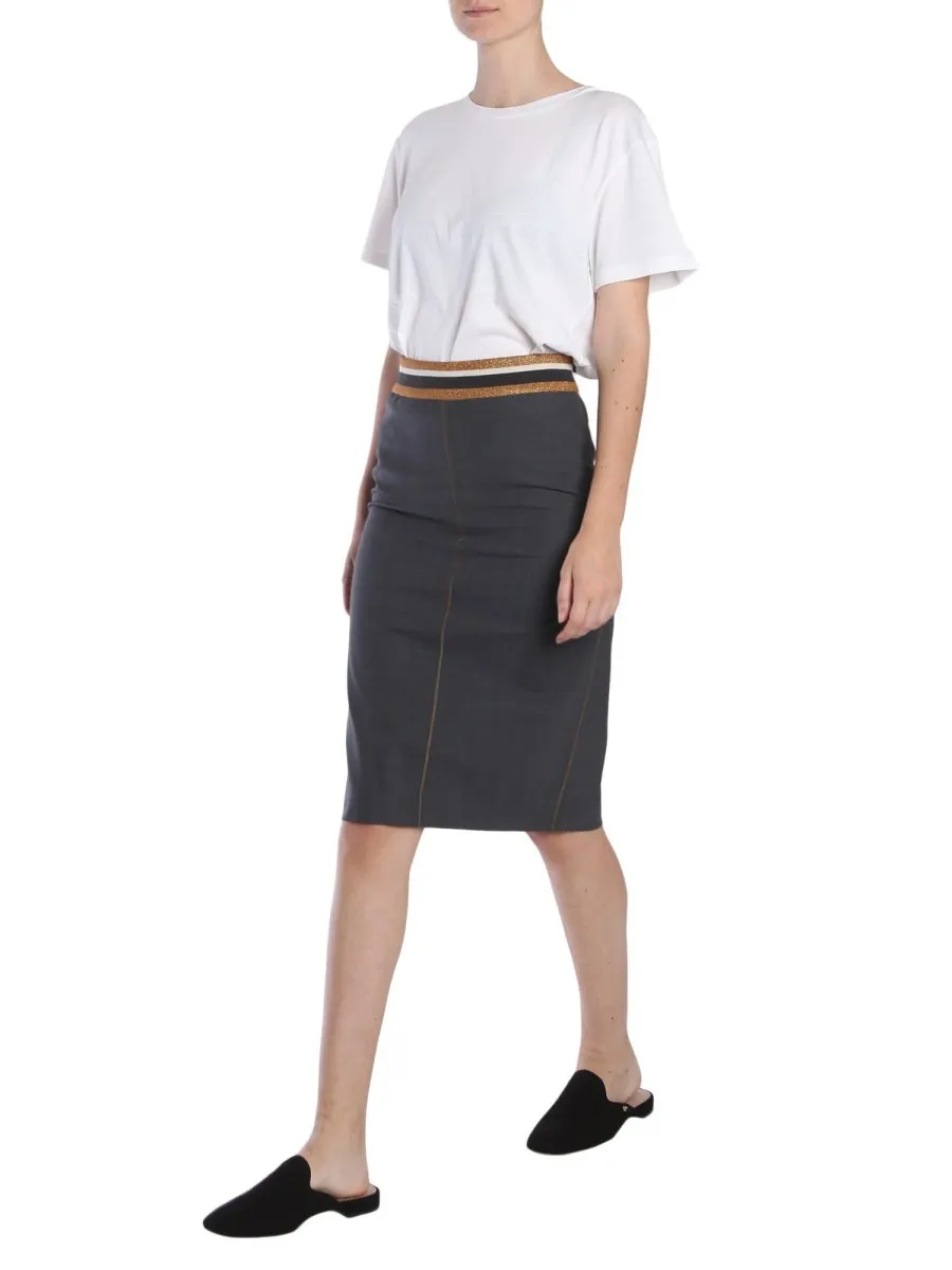 Brunello Cucinelli Elastic Waistband Pencil Skirt