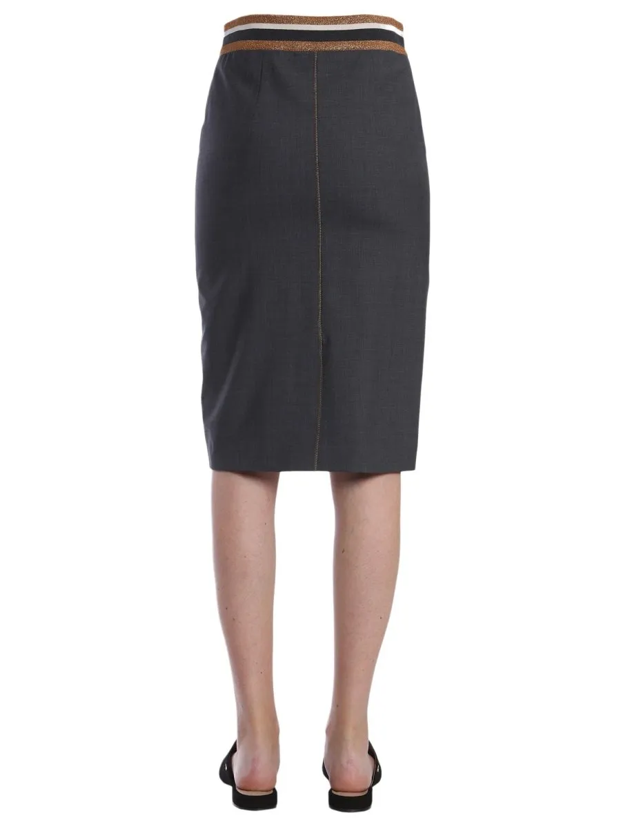 Brunello Cucinelli Elastic Waistband Pencil Skirt