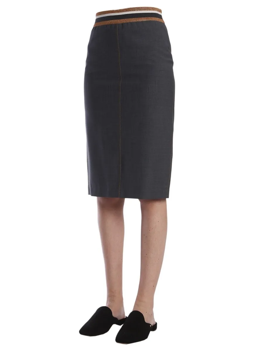 Brunello Cucinelli Elastic Waistband Pencil Skirt