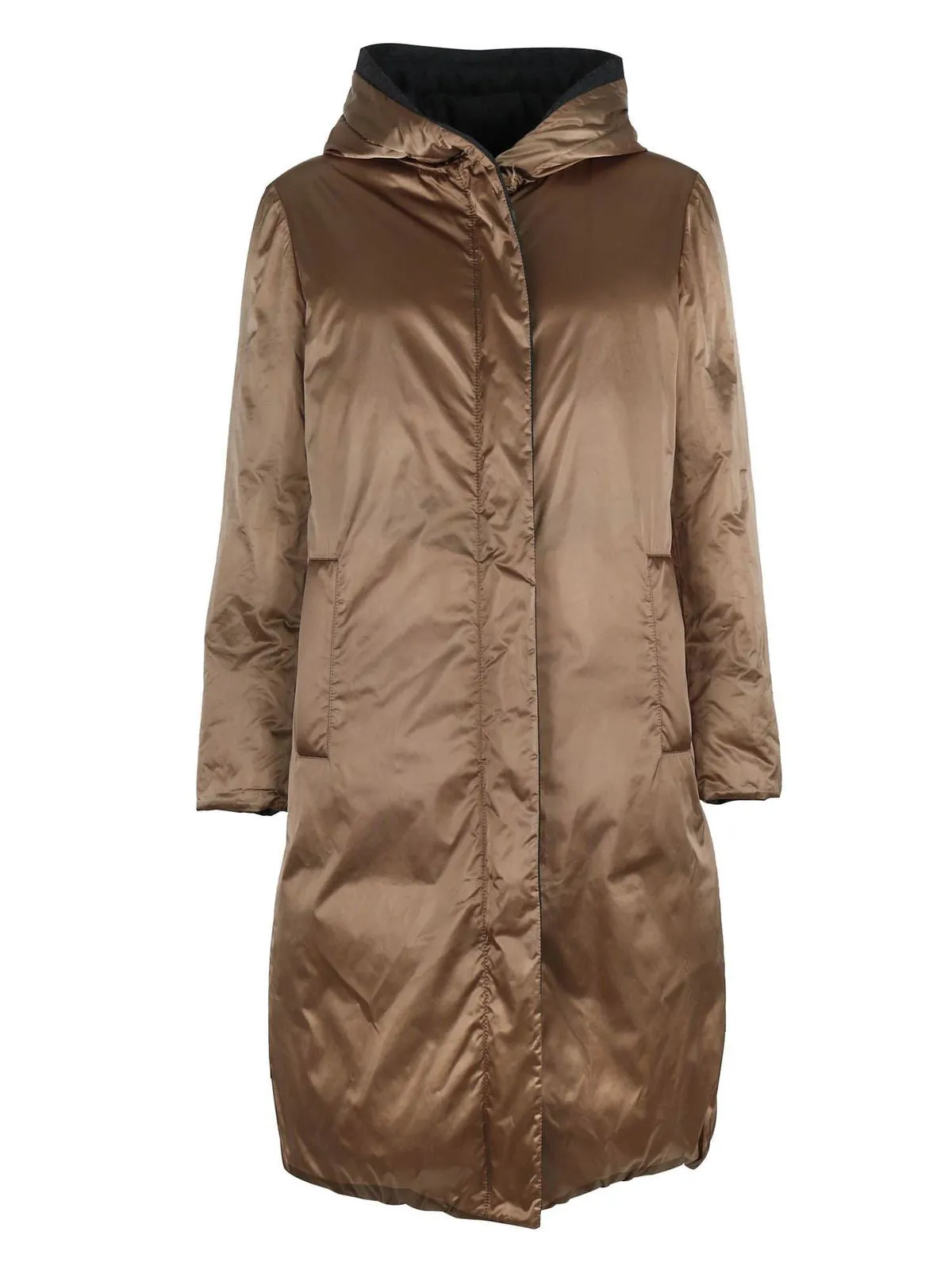 Brunello Cucinelli Light Grey Down Filled Puffer Long Parka Coat - USA S (2/4)