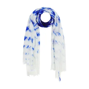 Cashmere Felted Dip Dye Shawl Indigo Blue