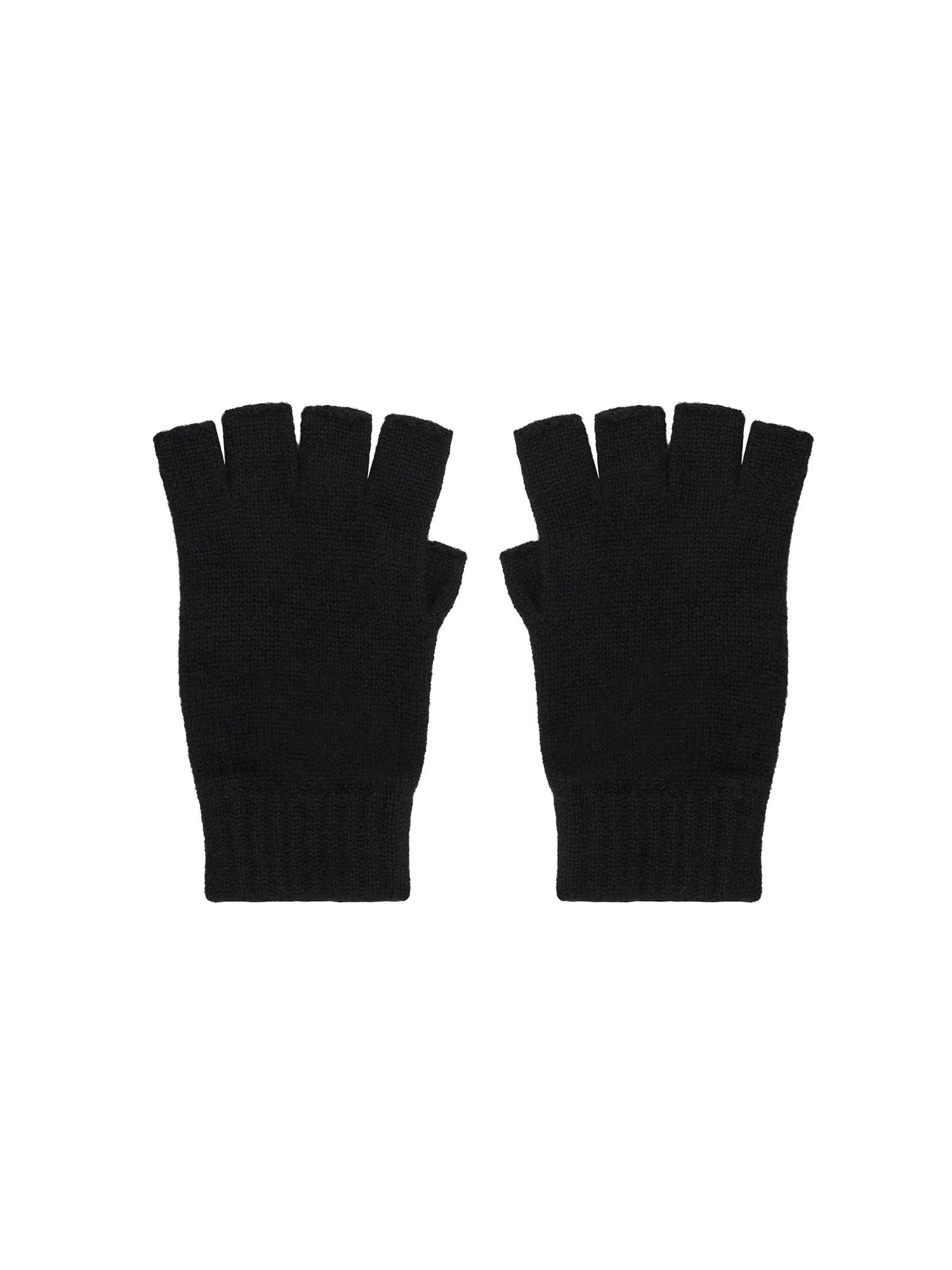 Cashmere Fingerless Gloves—black