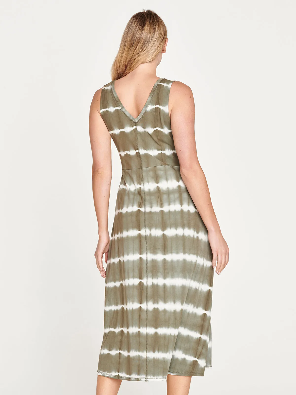 cleo gots organic cotton dress - olive green
