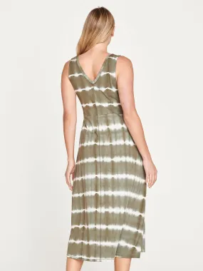 cleo gots organic cotton dress - olive green