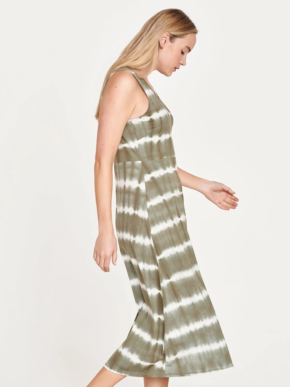 cleo gots organic cotton dress - olive green