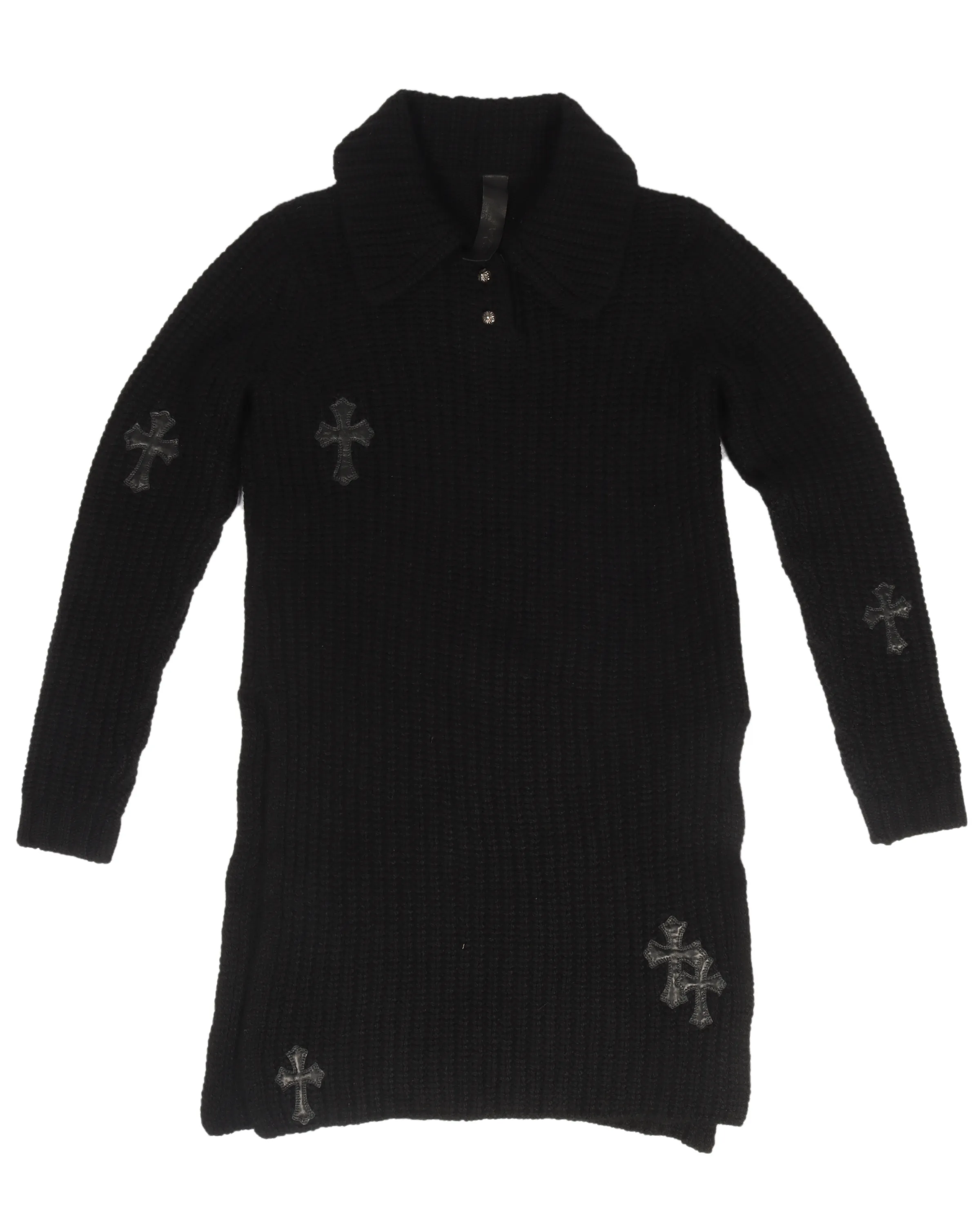 Cross Patch Cashmere Sweater-Dress