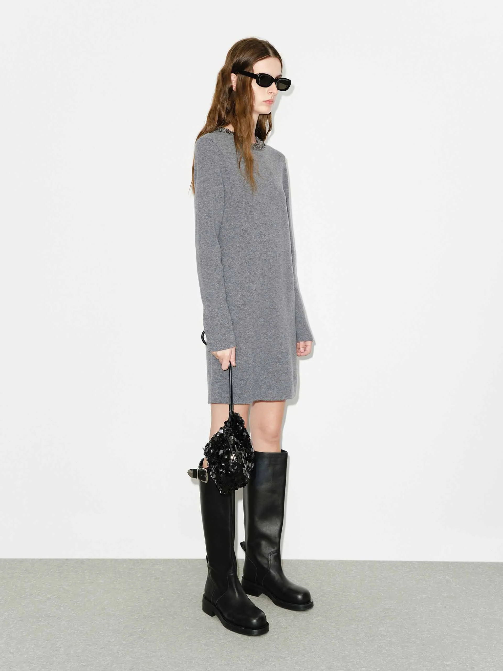 Crystal Collar Mini Dress