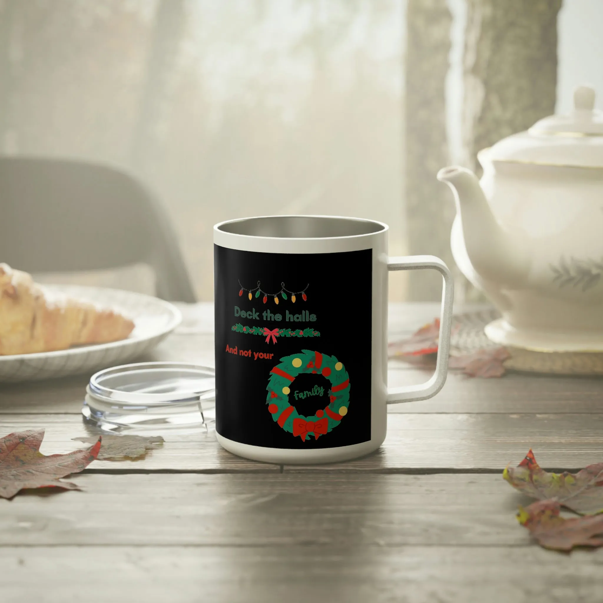 deck the halls Insulated Coffee Mug, 10oz