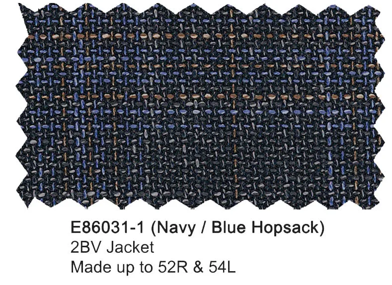 Enzo Blended Wool Sport Coat - Navy/Blue Hopsack Jacket E86031-1