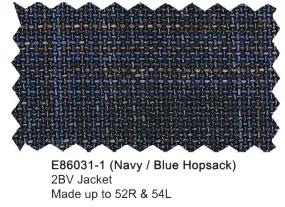 Enzo Blended Wool Sport Coat - Navy/Blue Hopsack Jacket E86031-1