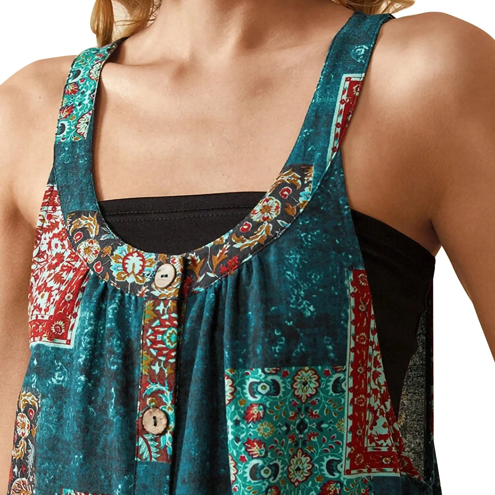 Funki Buys | Pants | Women's Boho Loose Fit Wide Leg Romper