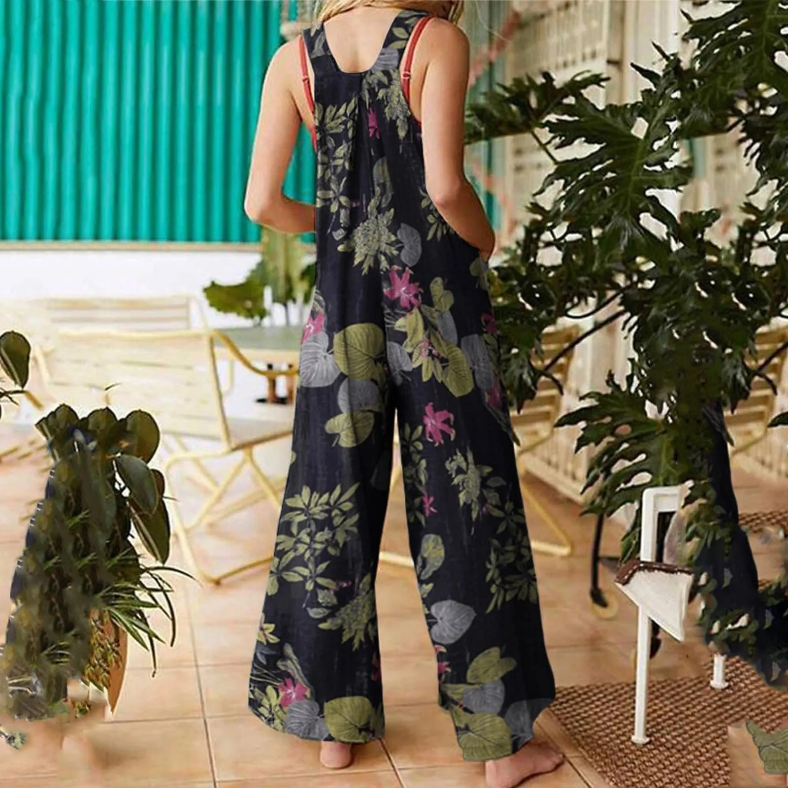 Funki Buys | Pants | Women's Boho Loose Fit Wide Leg Romper