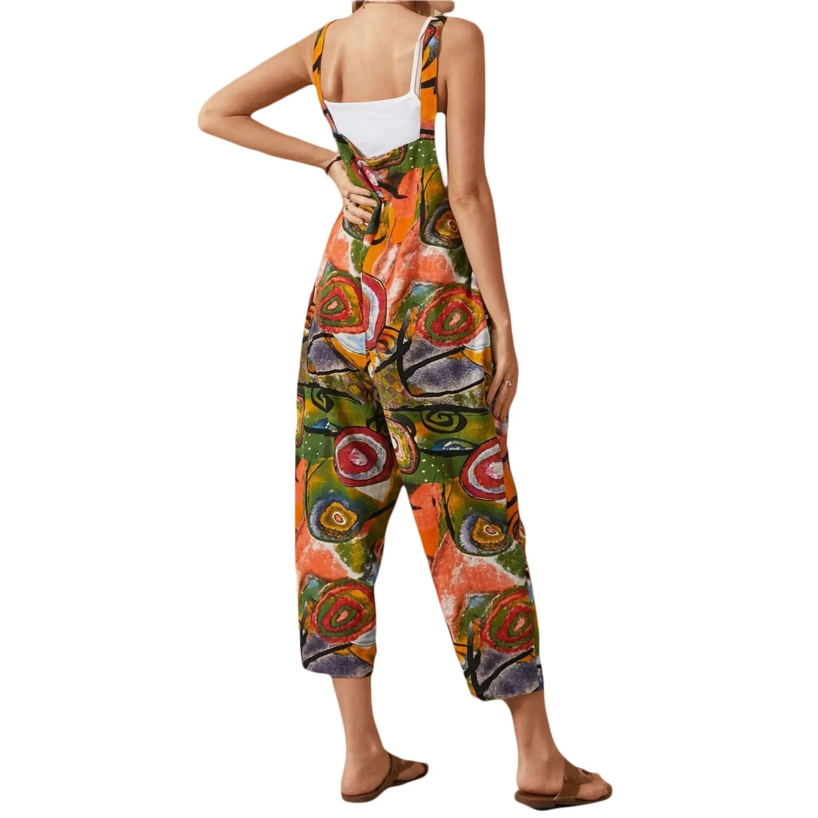 Funki Buys | Pants | Women's Boho Loose Fit Wide Leg Romper