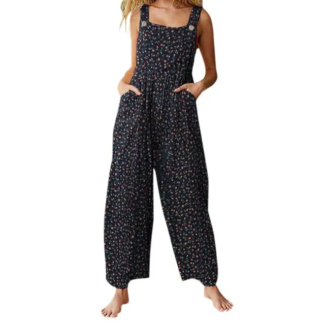 Funki Buys | Pants | Women's Boho Loose Fit Wide Leg Romper