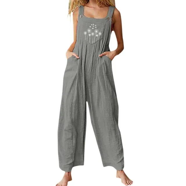 Funki Buys | Pants | Women's Boho Loose Fit Wide Leg Romper