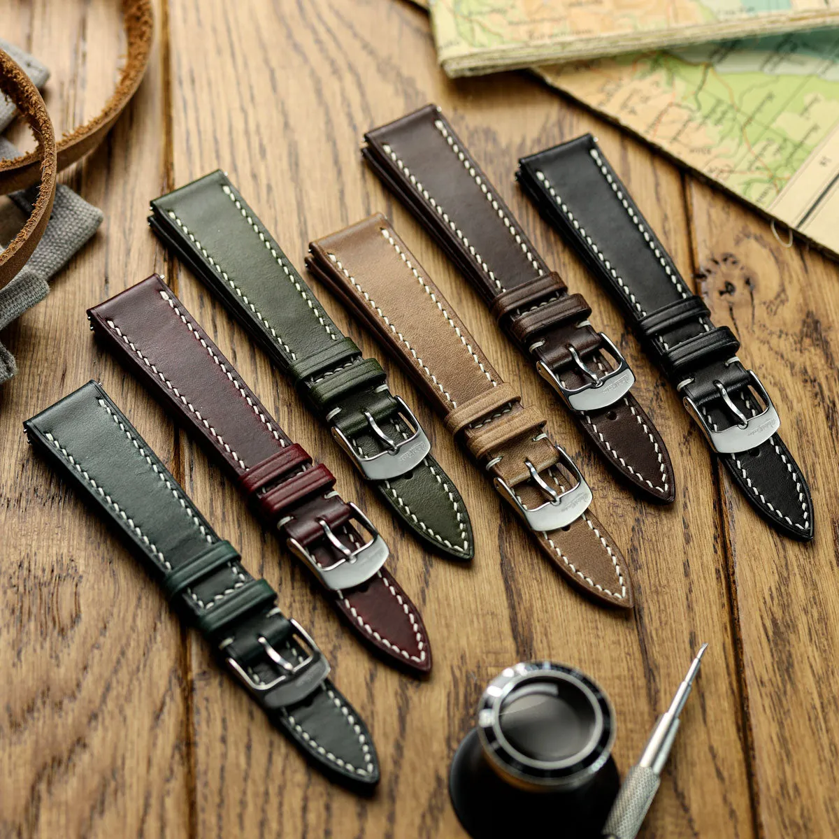Genuine Horween Chromexcel® Watch Strap - Navy