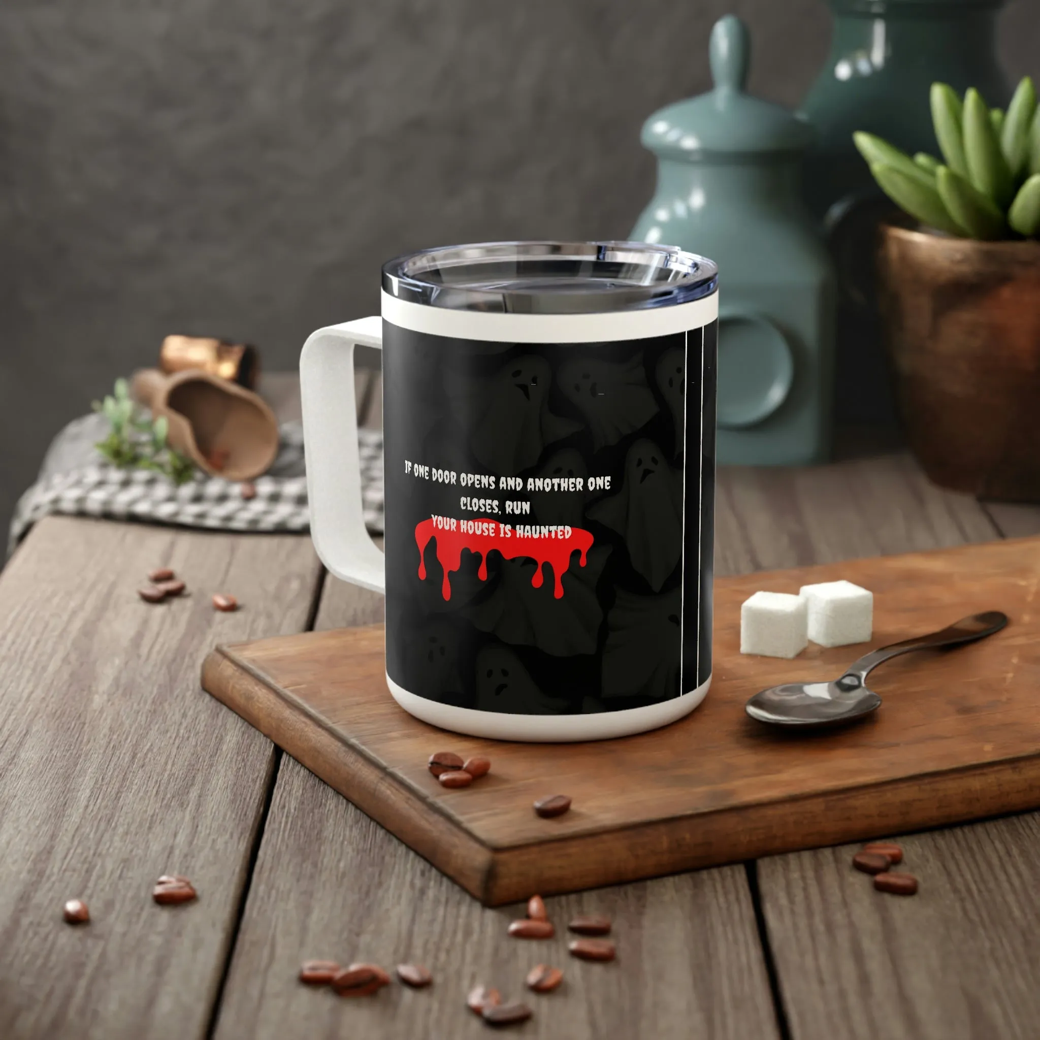 haunted house Insulated Coffee Mug, 10oz