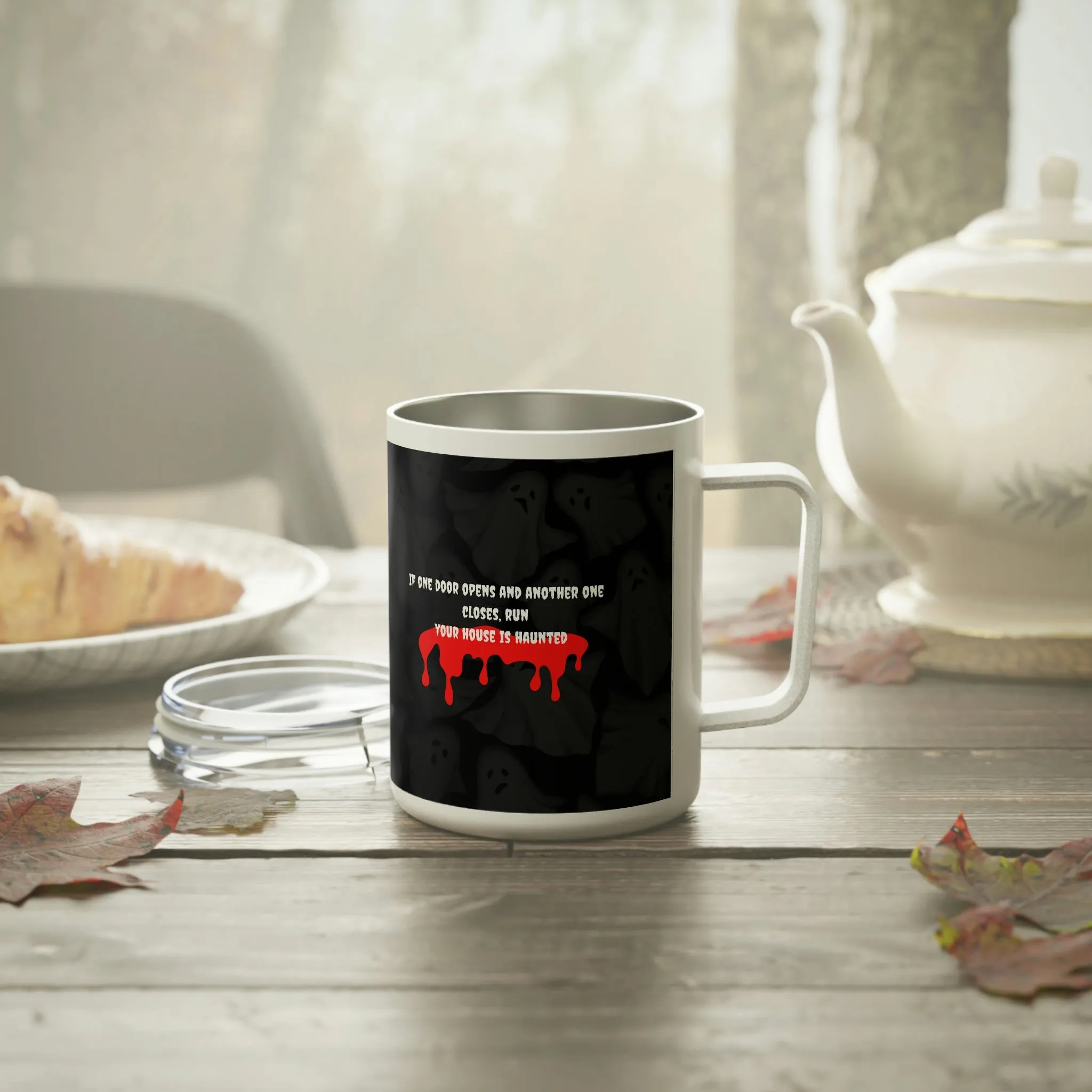 haunted house Insulated Coffee Mug, 10oz