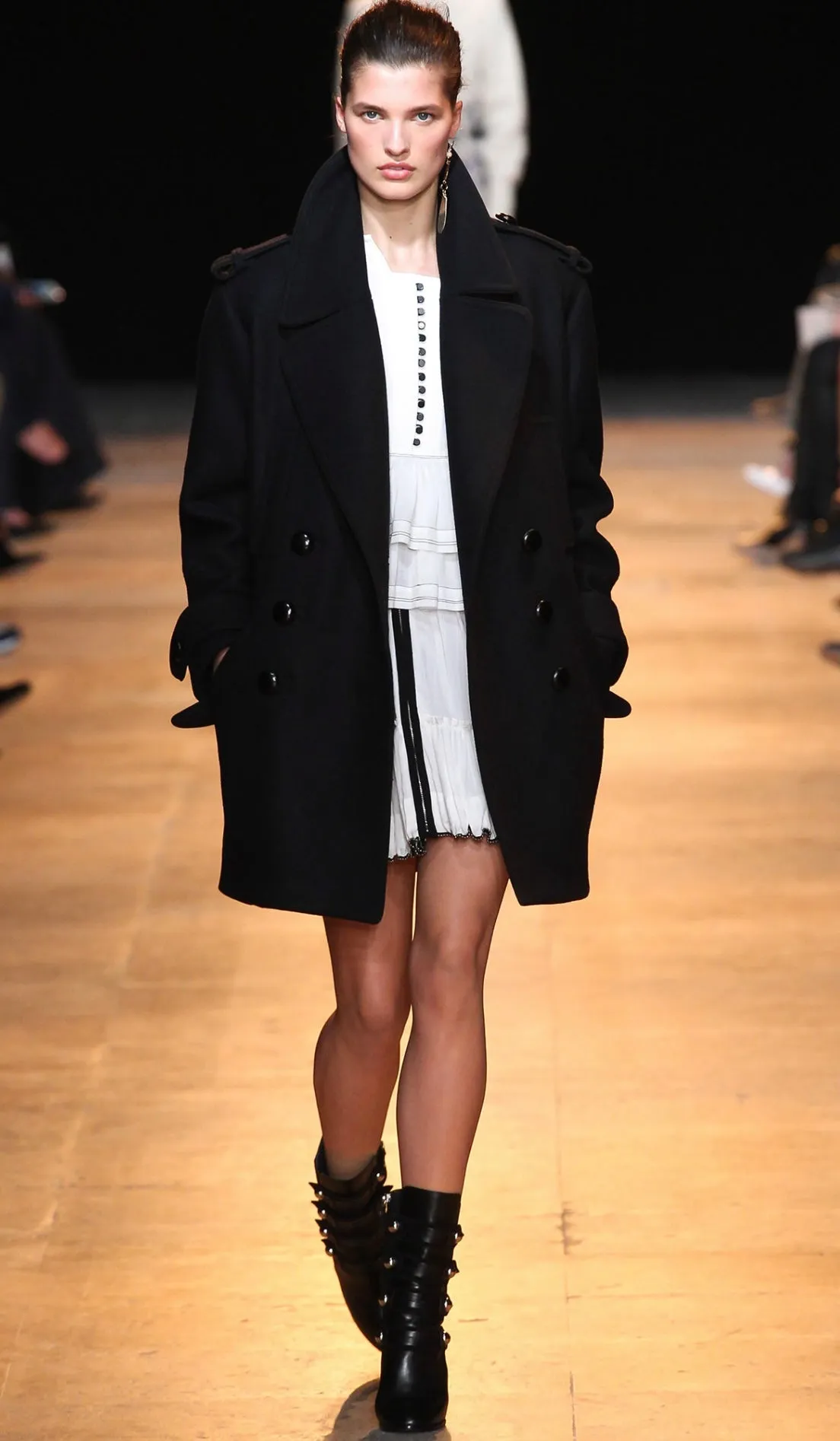 Isabel Marant wool double breasted peacoat, navy, 8