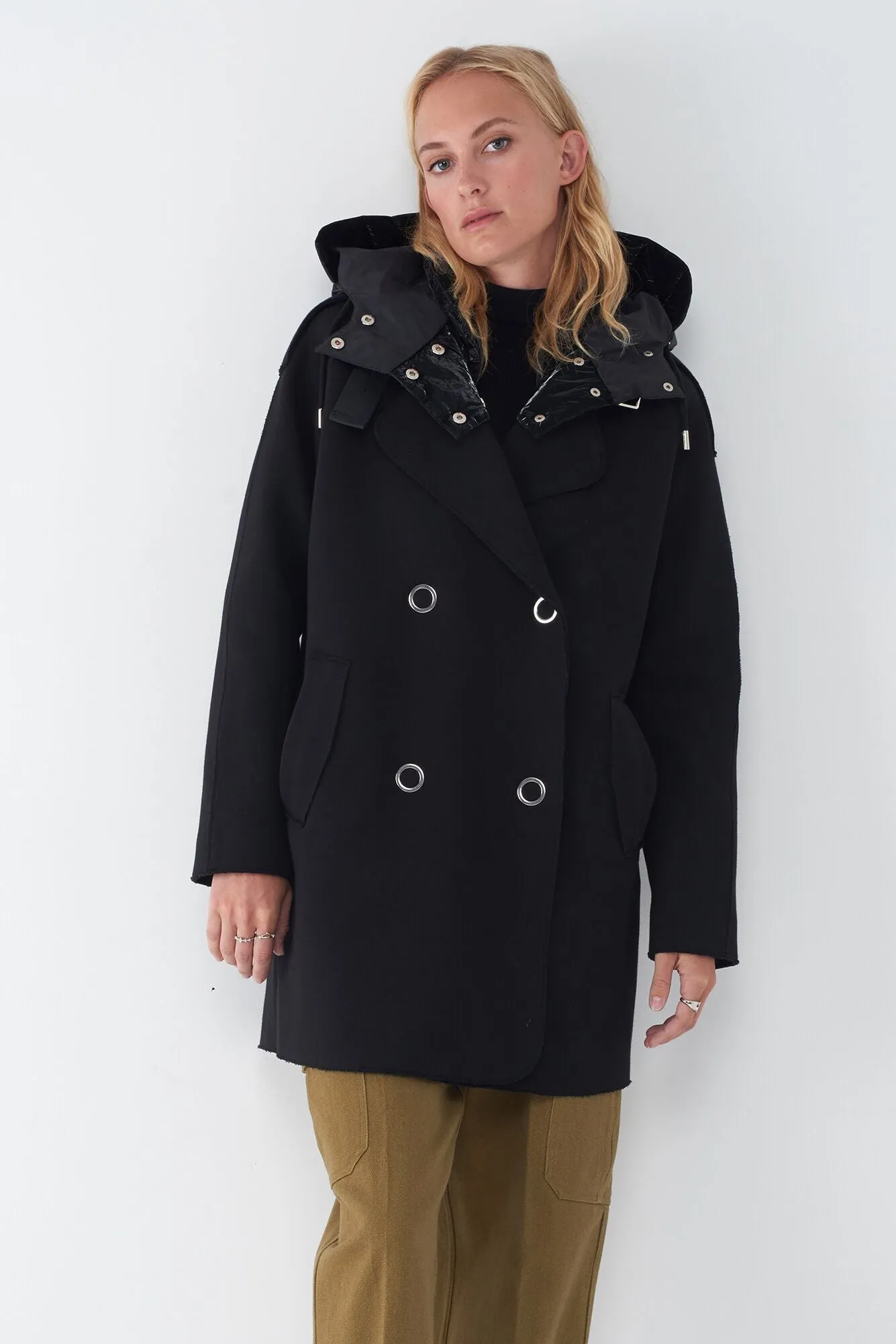 JANY - NEOPRENE JACKET WITH DETACHABLE QUILTED HOOD