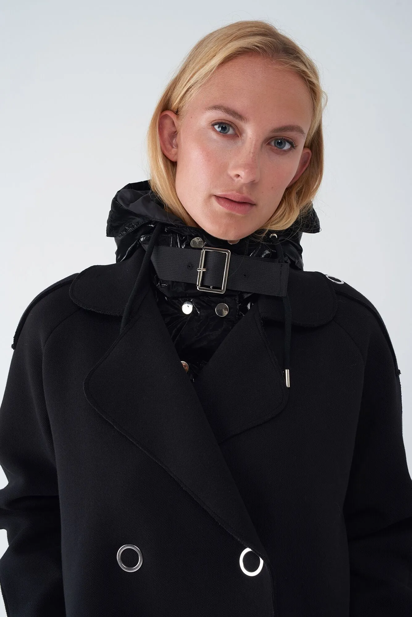 JANY - NEOPRENE JACKET WITH DETACHABLE QUILTED HOOD