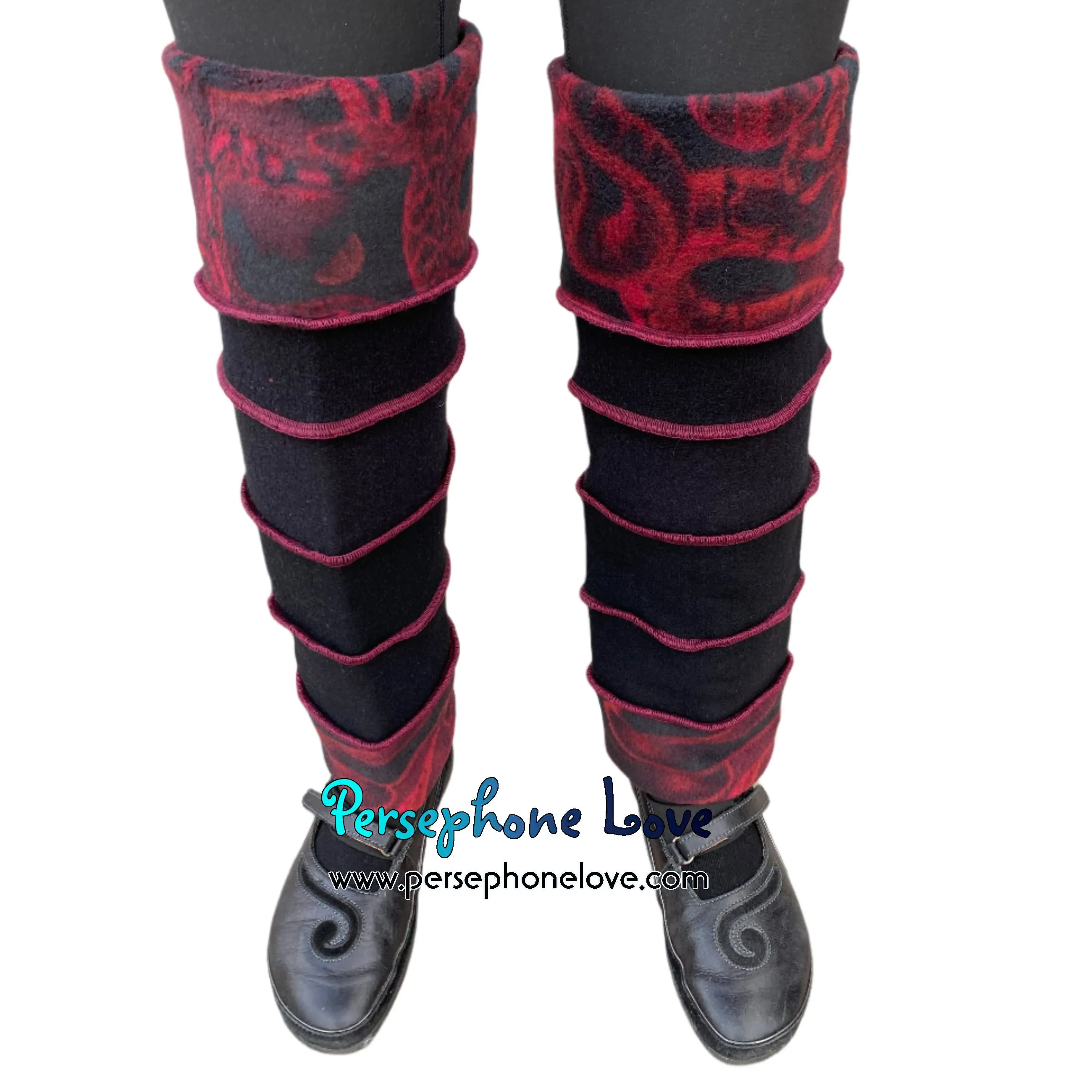 Katwise-inspired felted black 100% cashmere leg warmers-1628