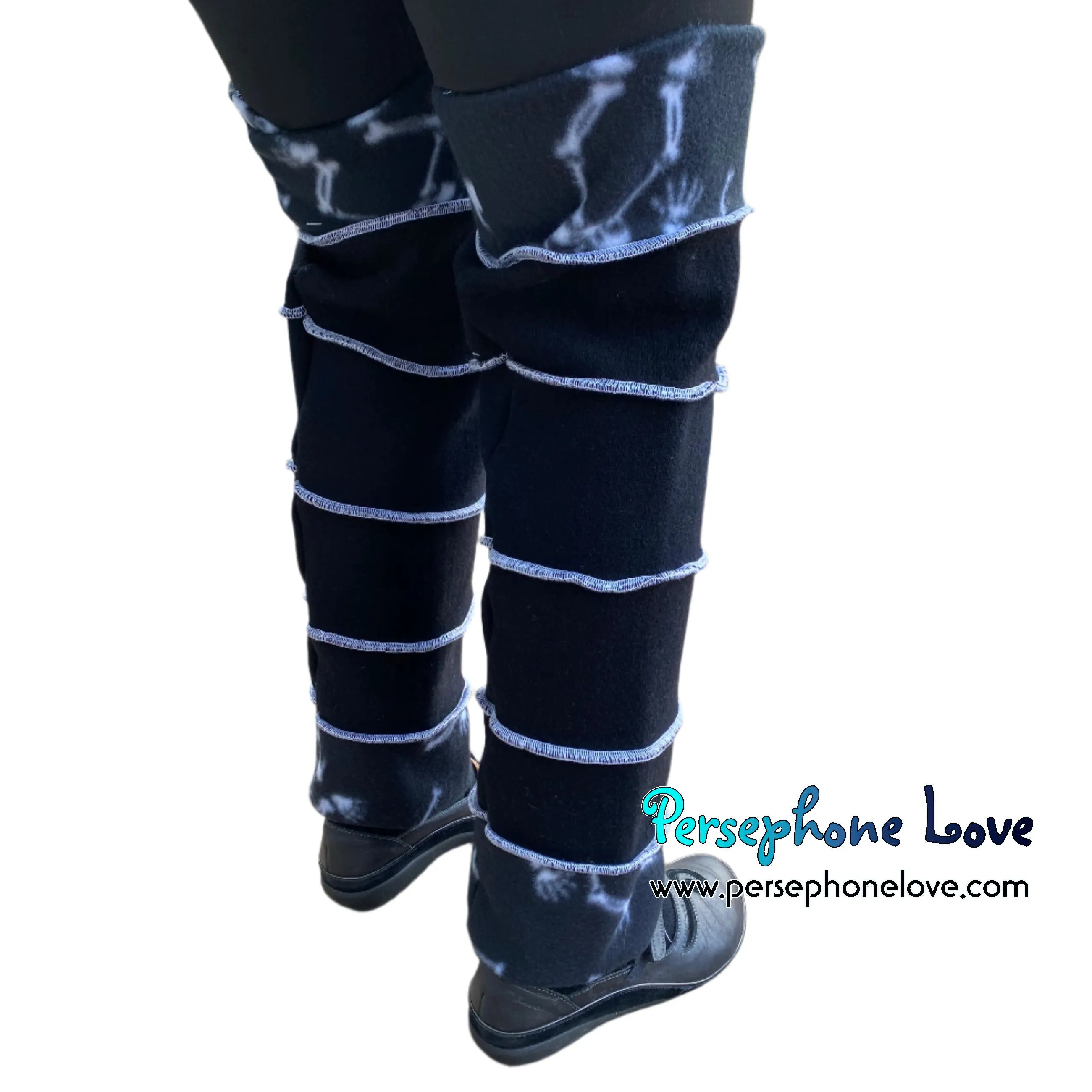 Katwise-inspired felted black merino wool leg warmers-1783