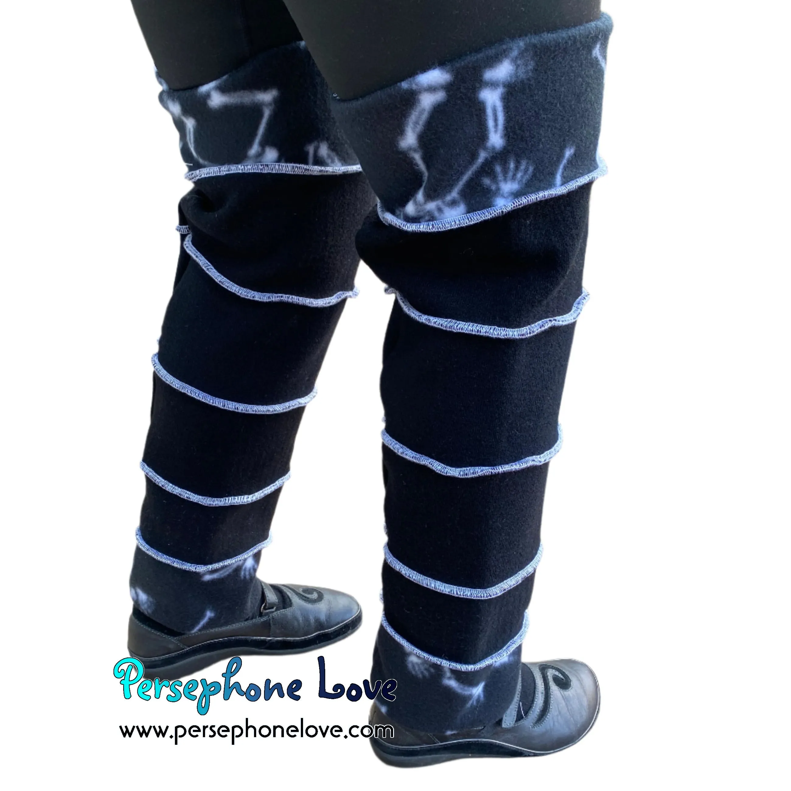 Katwise-inspired felted black merino wool leg warmers-1783