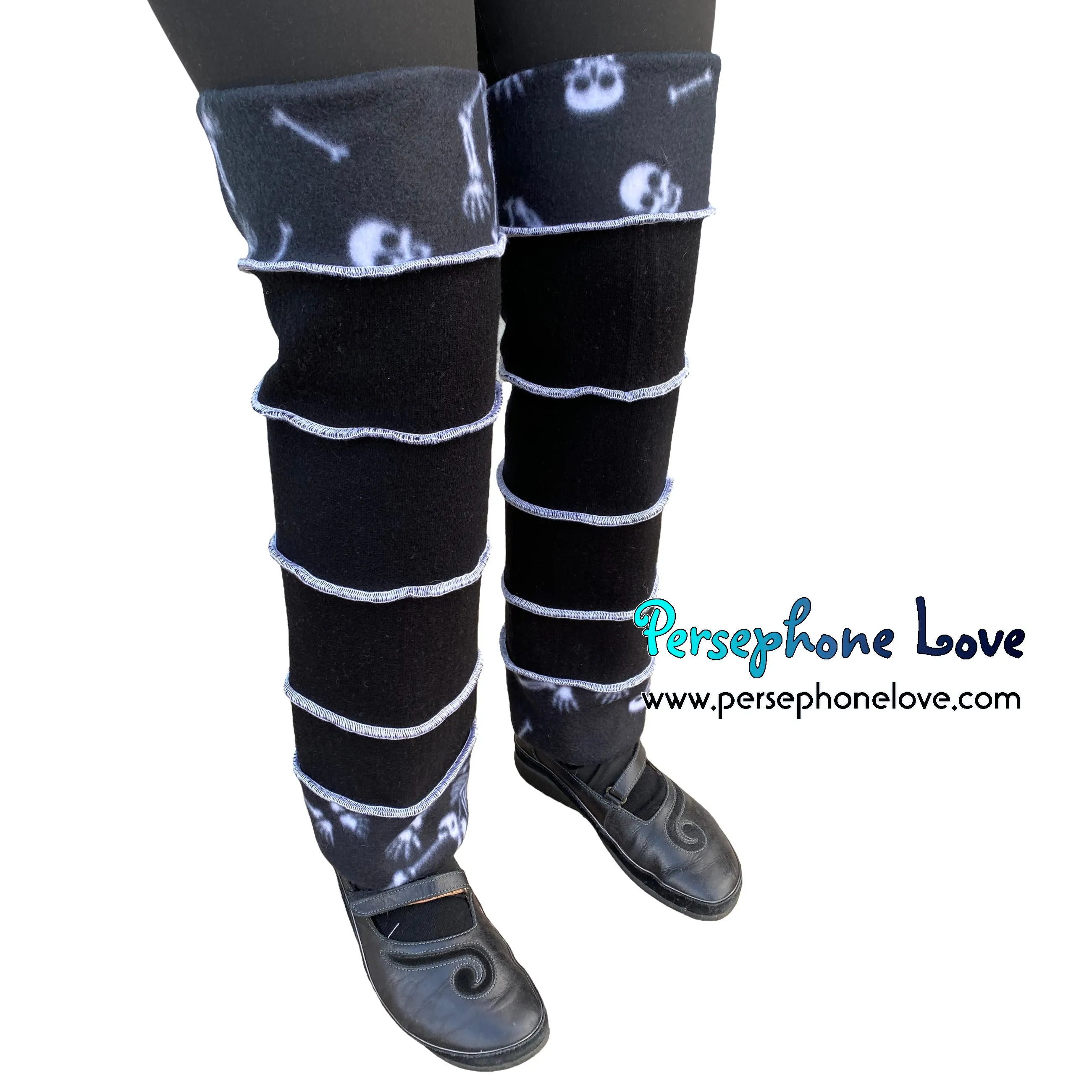 Katwise-inspired felted black merino wool leg warmers-1783
