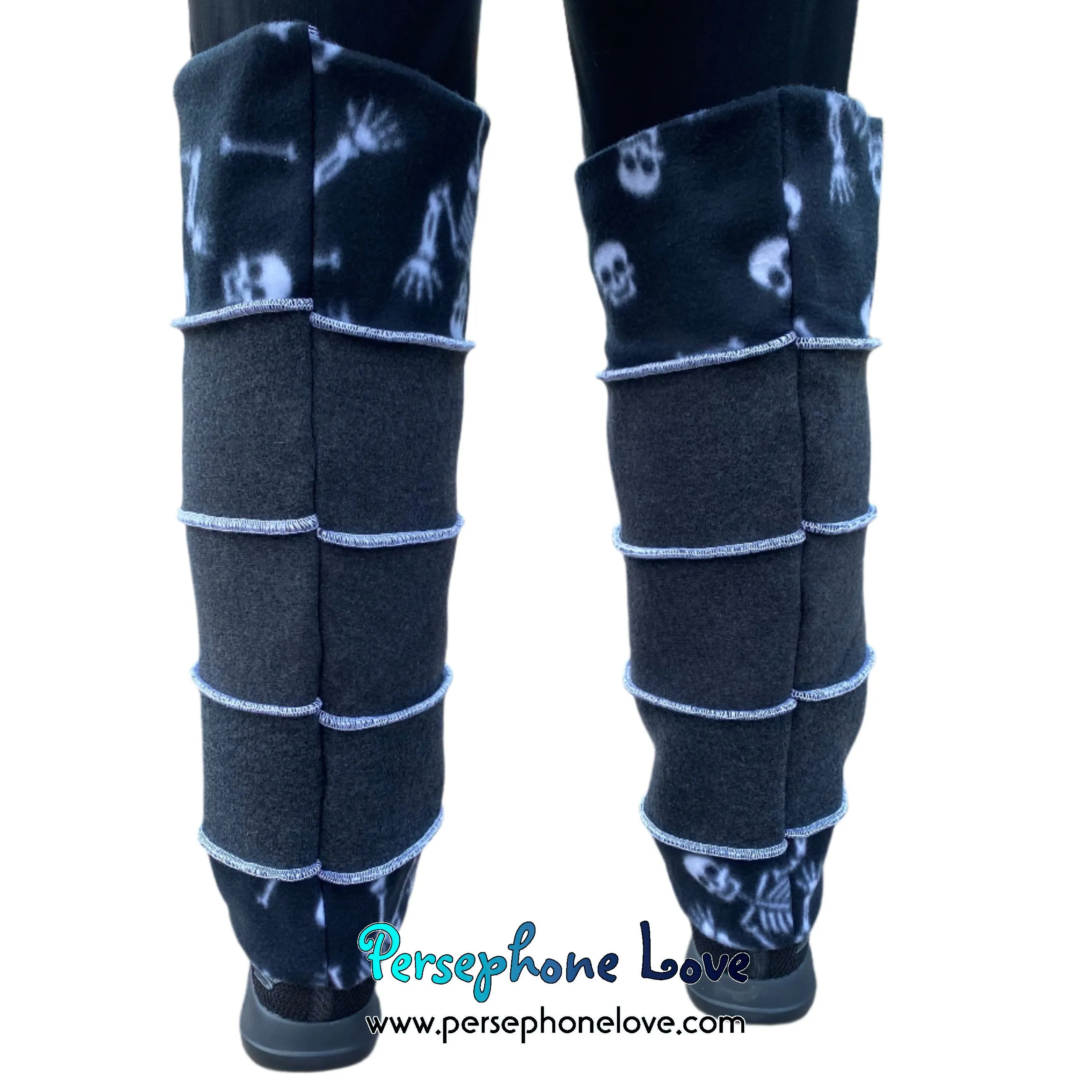 Katwise-inspired felted black merino wool leg warmers-1784