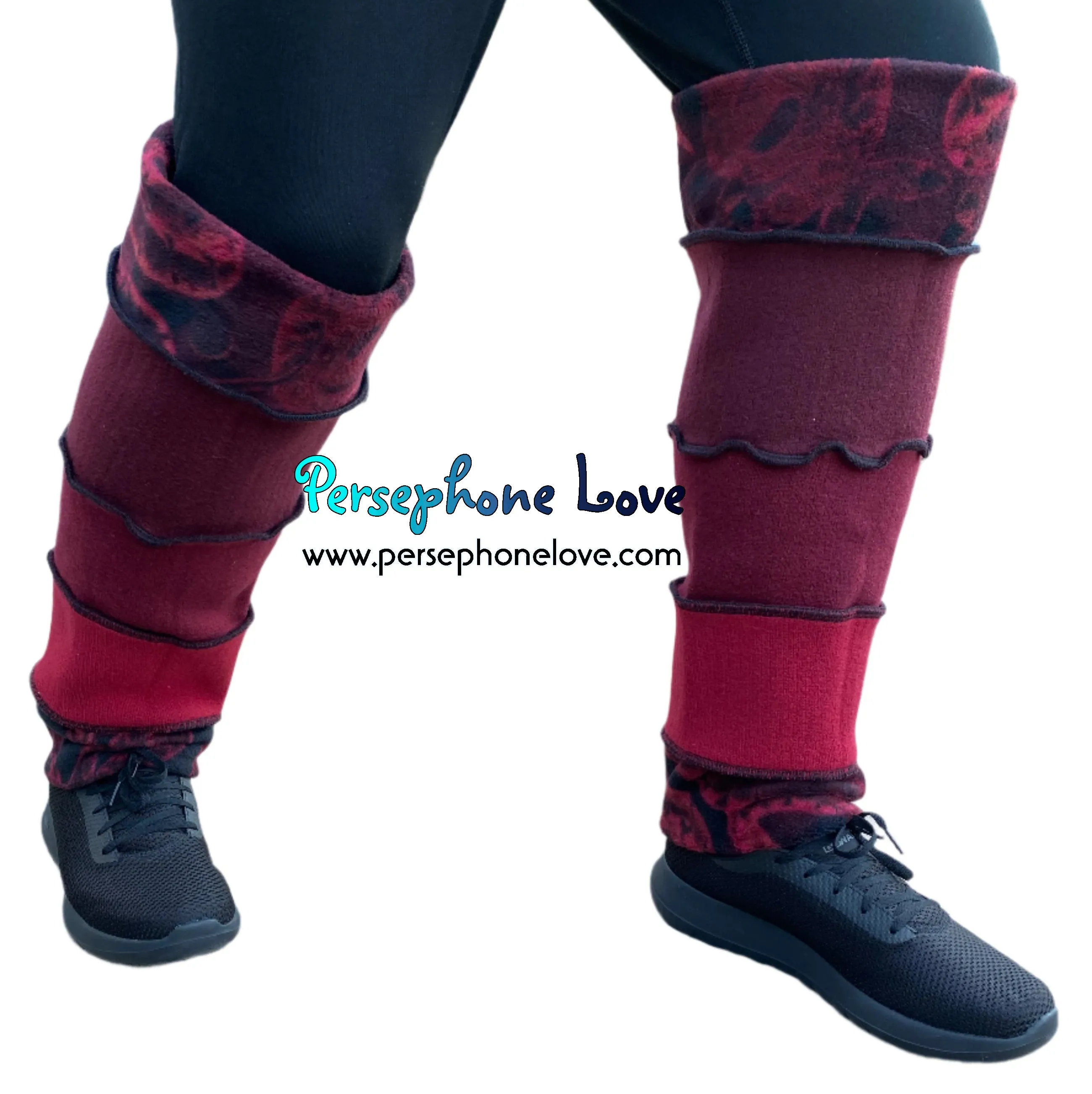 Katwise-inspired felted red 100% cashmere leg warmers-1669