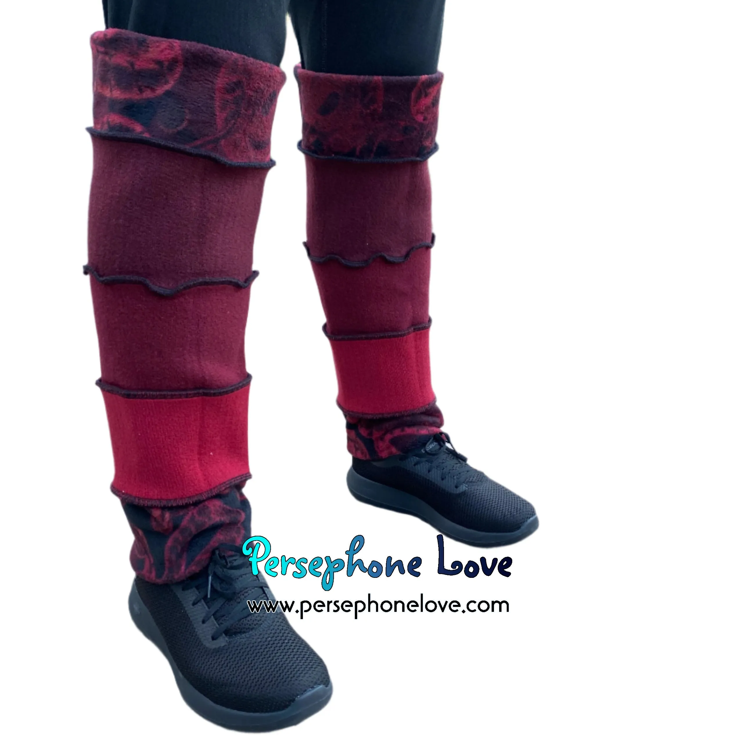 Katwise-inspired felted red 100% cashmere leg warmers-1669