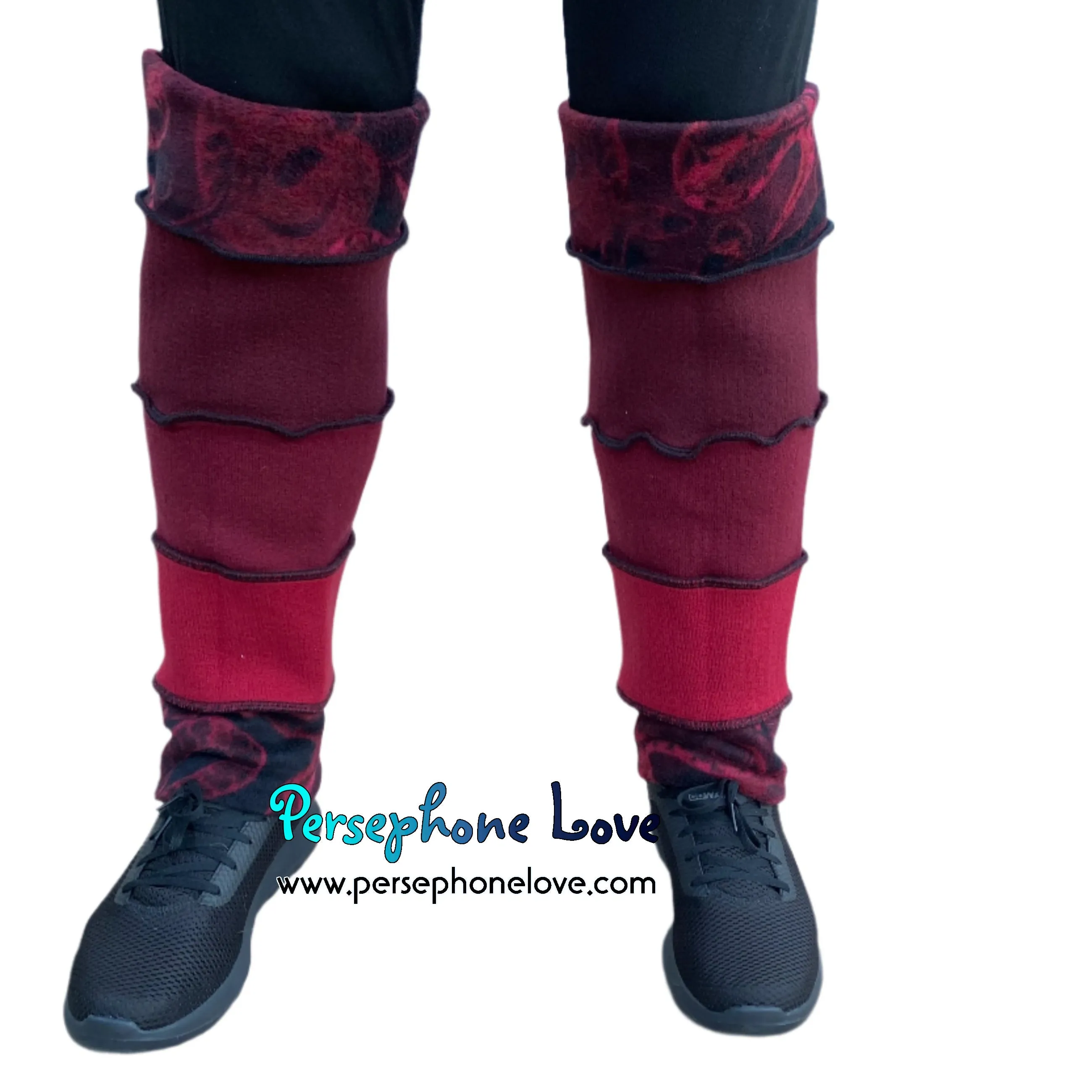 Katwise-inspired felted red 100% cashmere leg warmers-1669