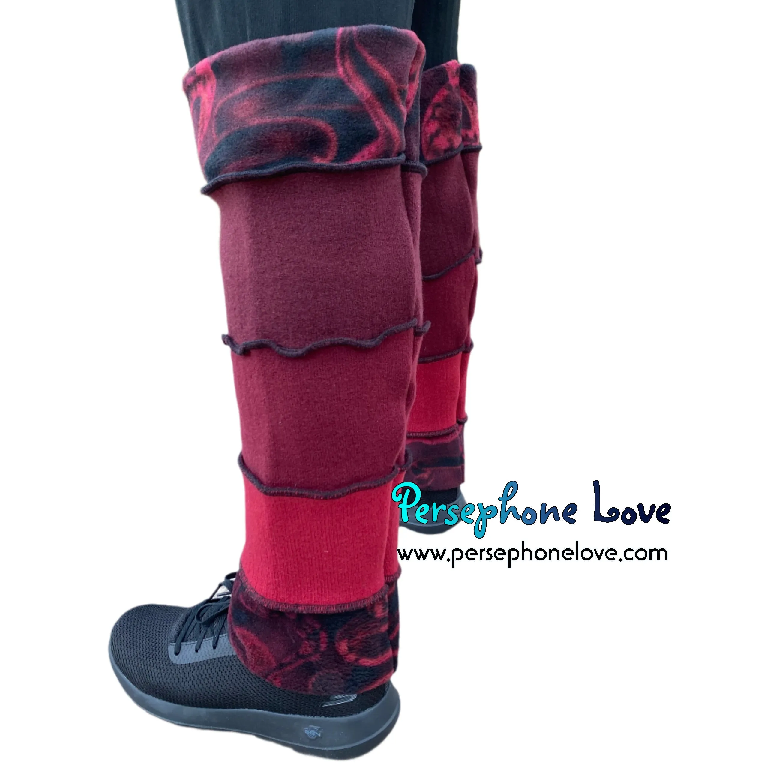 Katwise-inspired felted red 100% cashmere leg warmers-1669