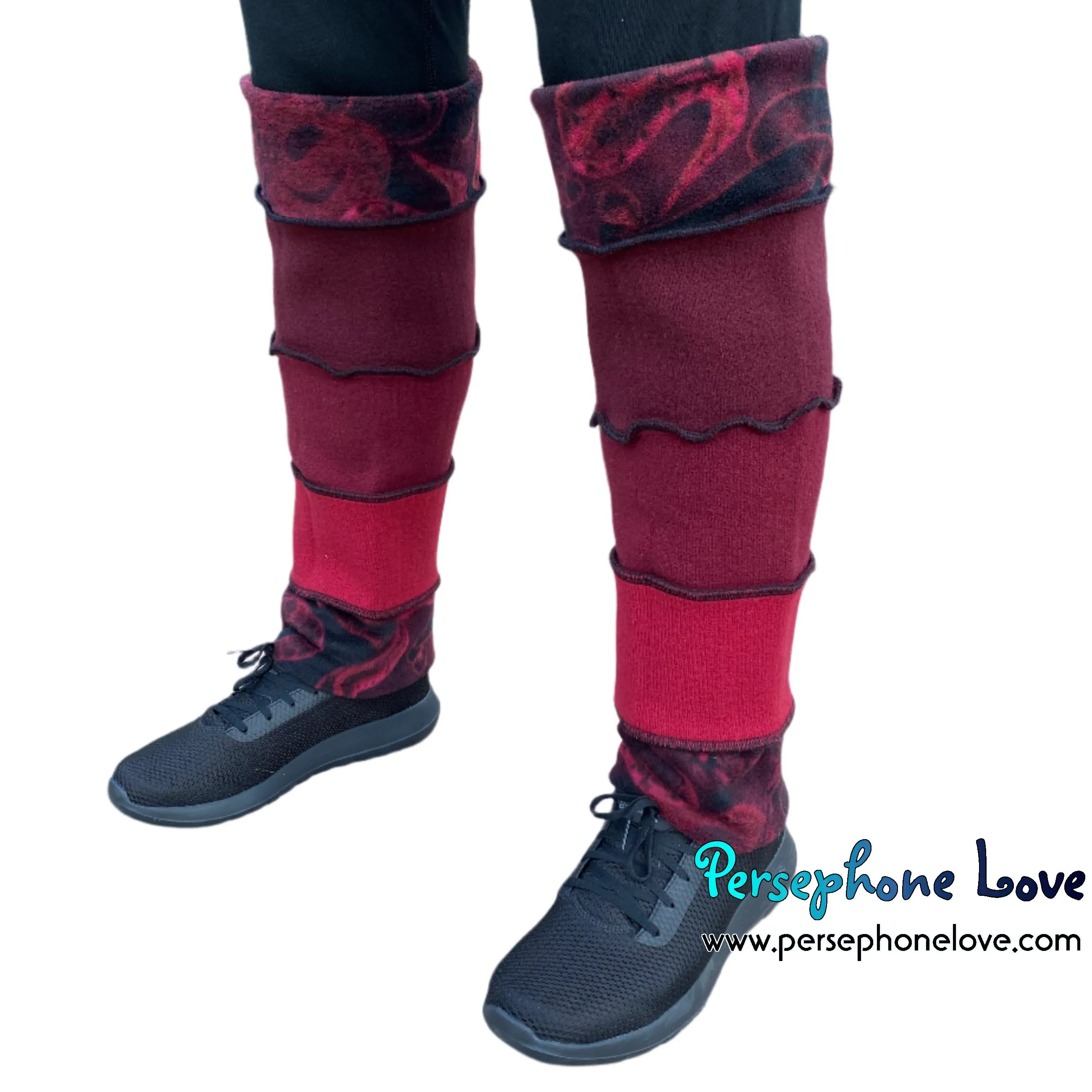 Katwise-inspired felted red 100% cashmere leg warmers-1669
