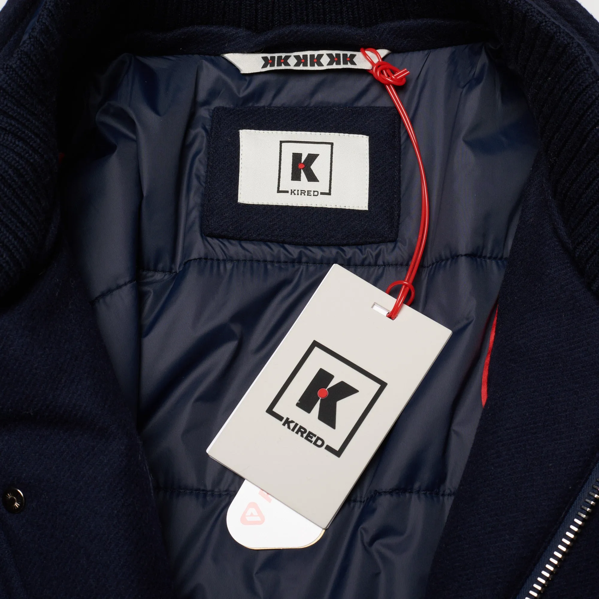 KITON KIRED "Pizzo" Navy Blue Wool-Cashmere Padded Parka Jacket Coat XXL
