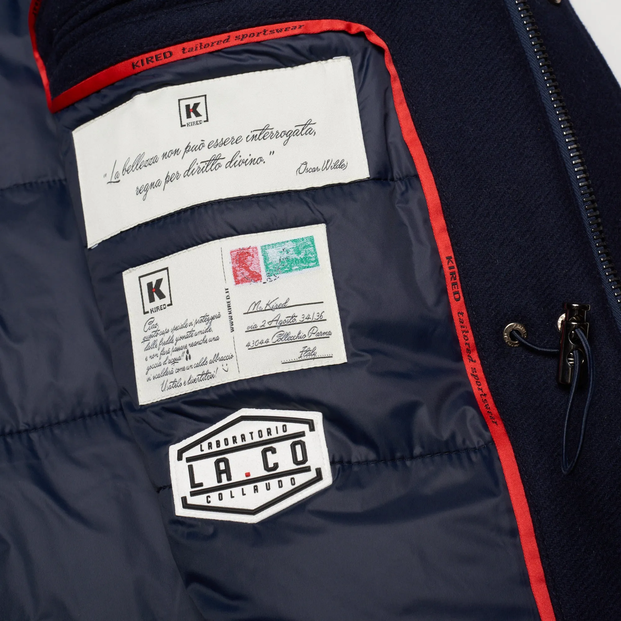 KITON KIRED "Pizzo" Navy Blue Wool-Cashmere Padded Parka Jacket Coat XXL