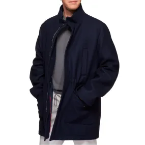 KITON KIRED "Pizzo" Navy Blue Wool-Cashmere Padded Parka Jacket Coat XXL