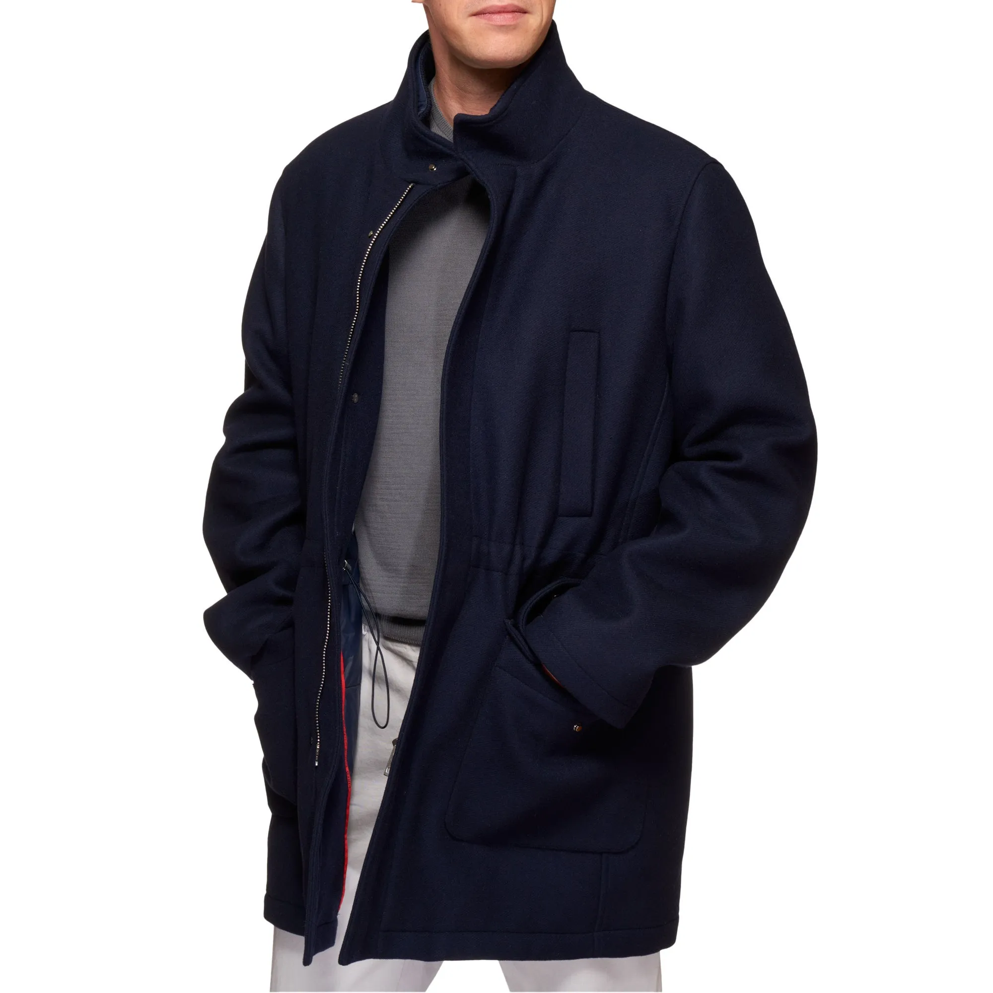 KITON KIRED "Pizzo" Navy Blue Wool-Cashmere Padded Parka Jacket Coat XXL