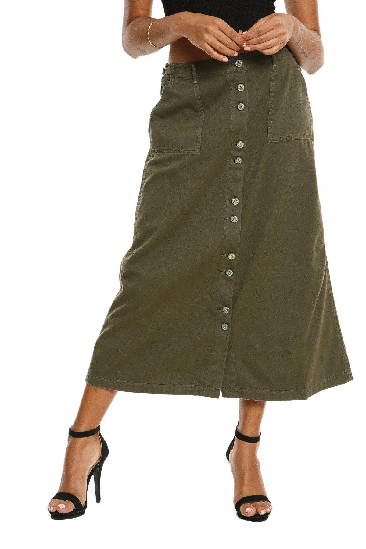 Long skirt in Olive