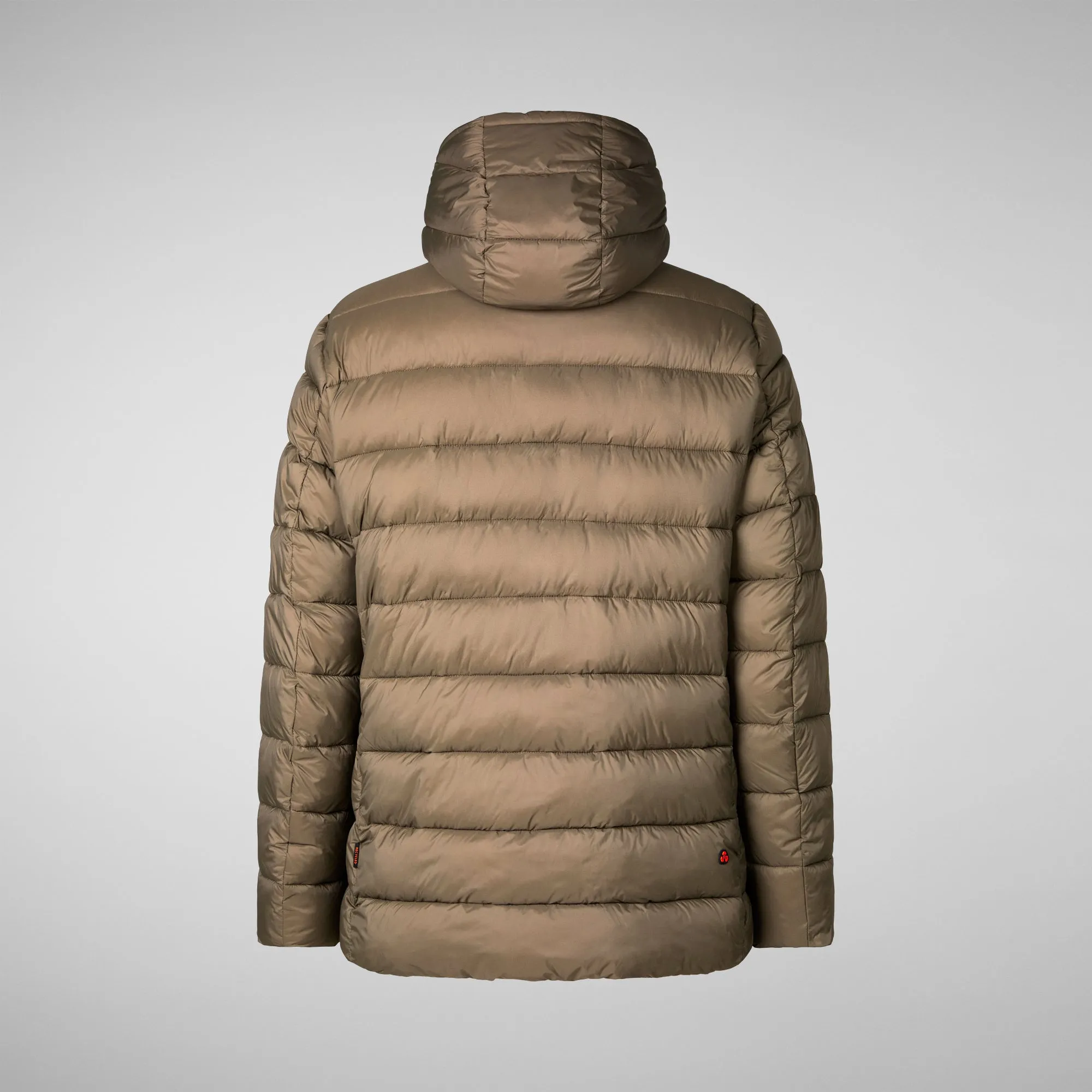 Men's  animal free hooded Animal free Puffer jacket Lyle in mud grey