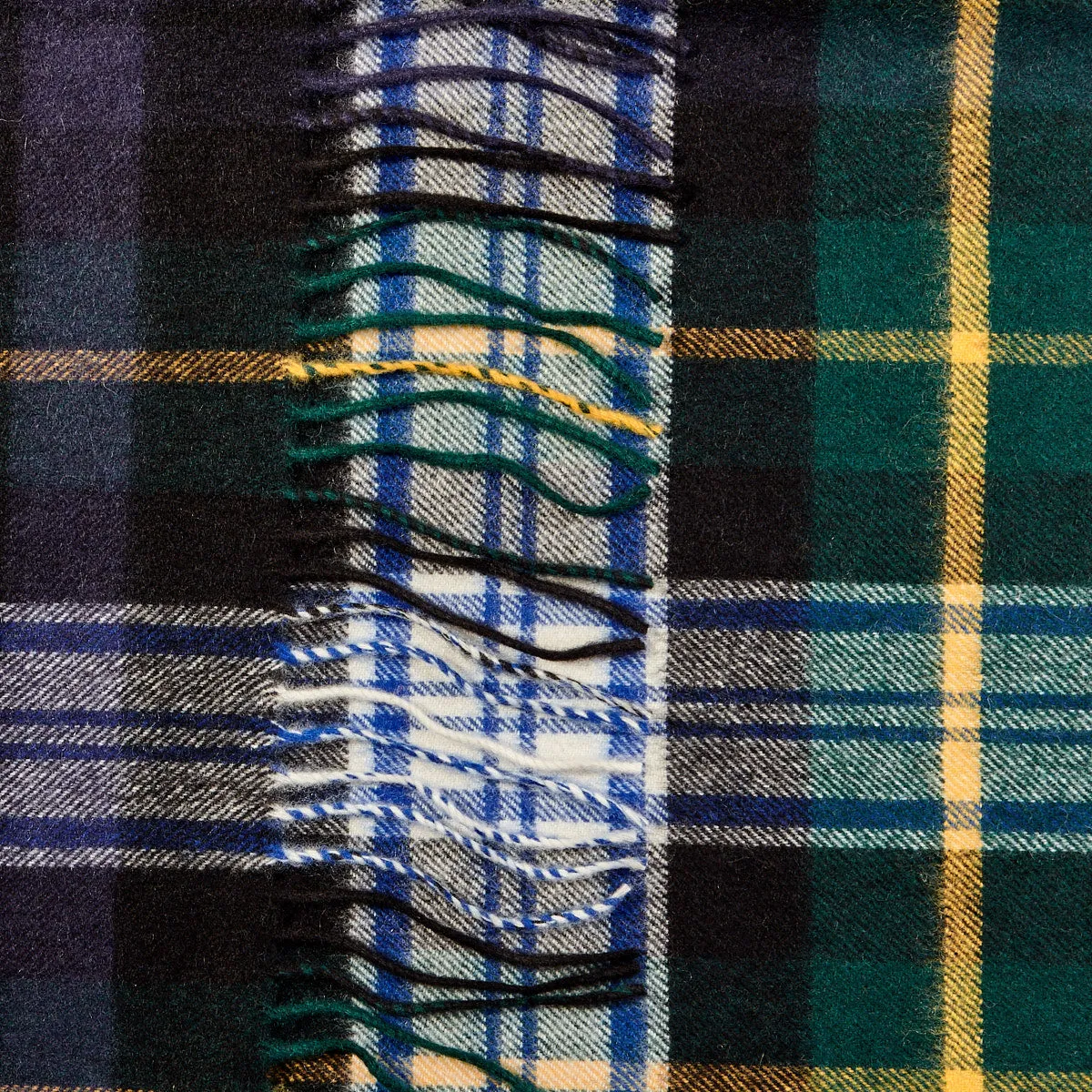 Navy Checked Dress Gordon Cashmere Scarf